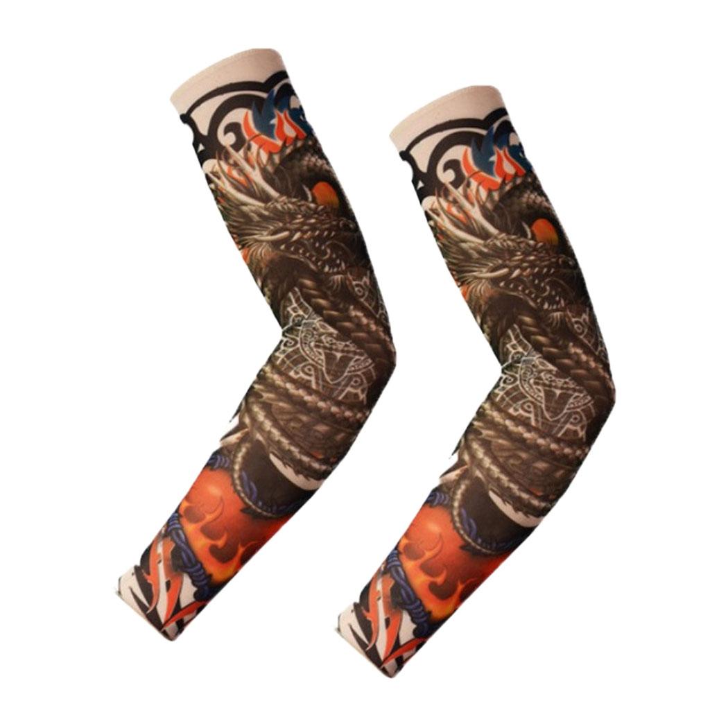 1 Pair Tattoo Cooling Arm Sleeves Cover Basketball Golf UV Sun