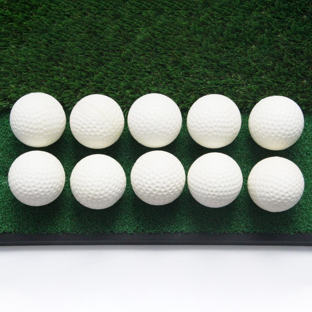 10 Pieces Practice Golf Ball PU Dimpled Elastic Training Golf Ball White