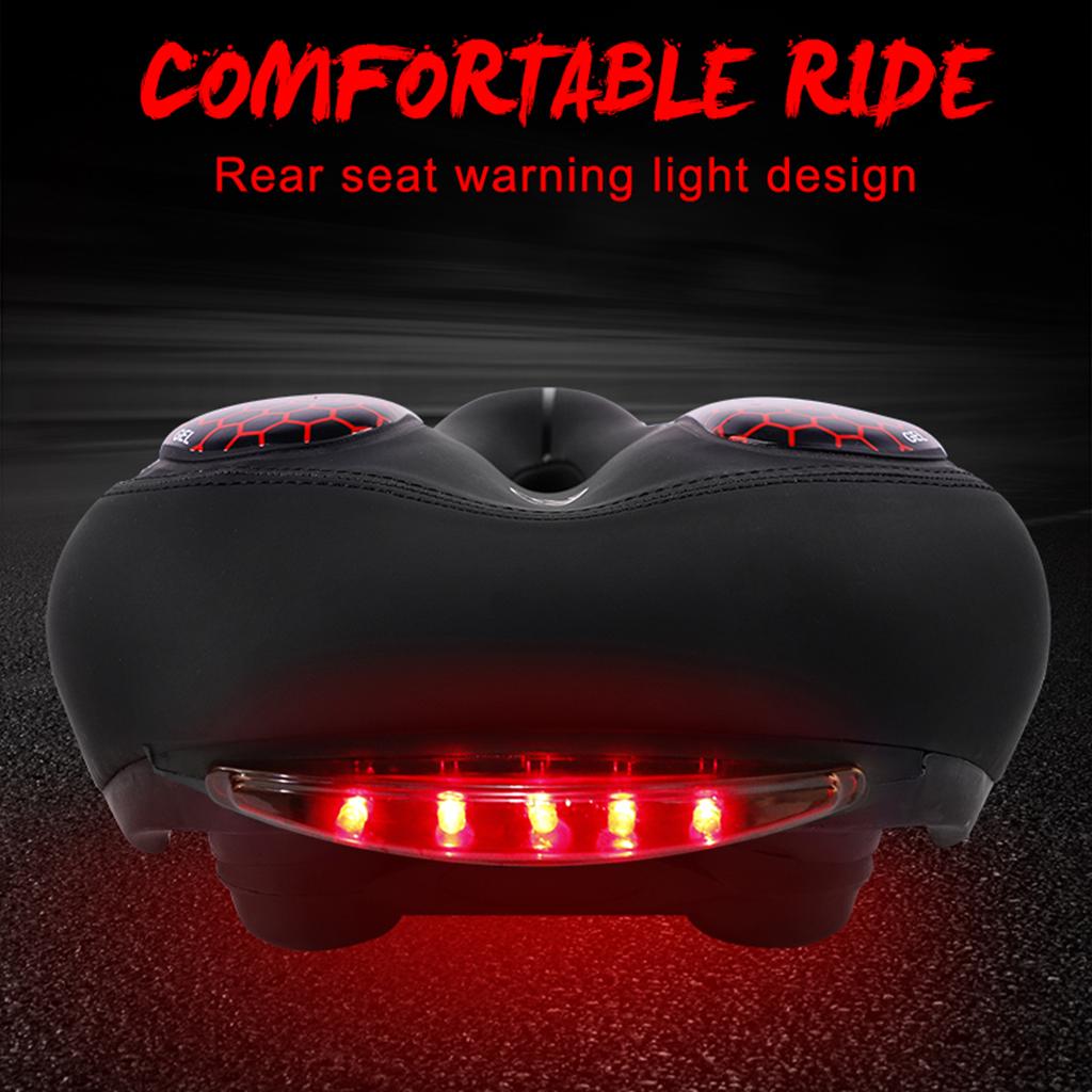 Bicycle Front Seat Cushion Bike Seat with Waterproof Back Taillight Blue