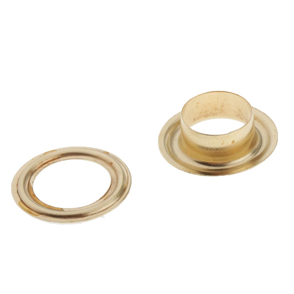 100 Pair Copper Eyelets with Washer Grommet for Leather Craft Canvas  Golden