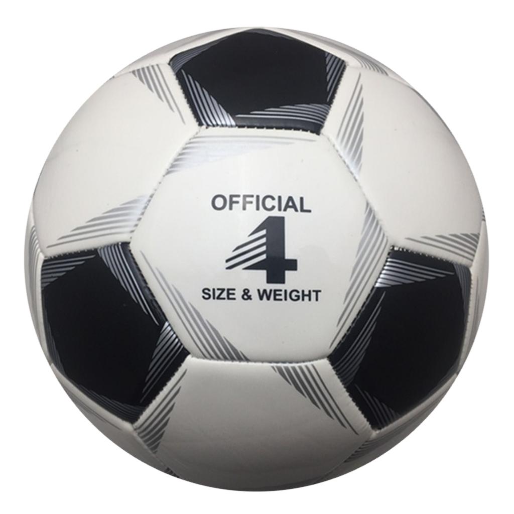 Official Size 4 Kids Football Soccer Ball for Unisex Boys Girls White