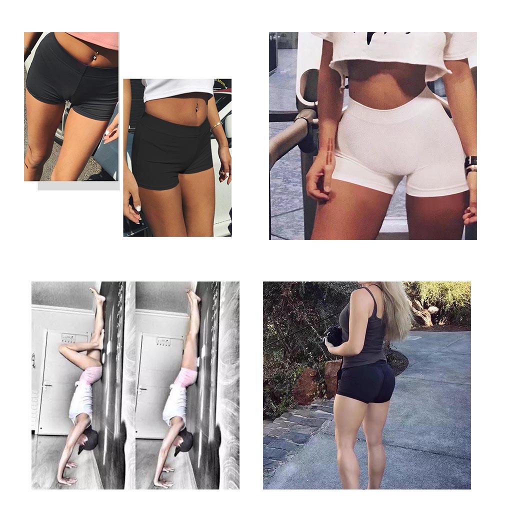  Stretchy Women Fitness Shorts Gym Yoga Butt Lift Plain Shorts L Black