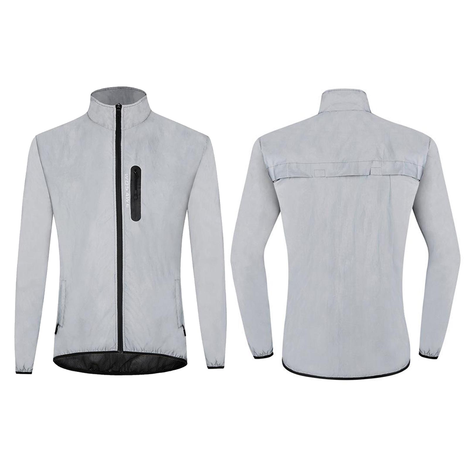 Men Reflective Jacket Cycling Windbreaker Travel Sport Coat Rain Coats M