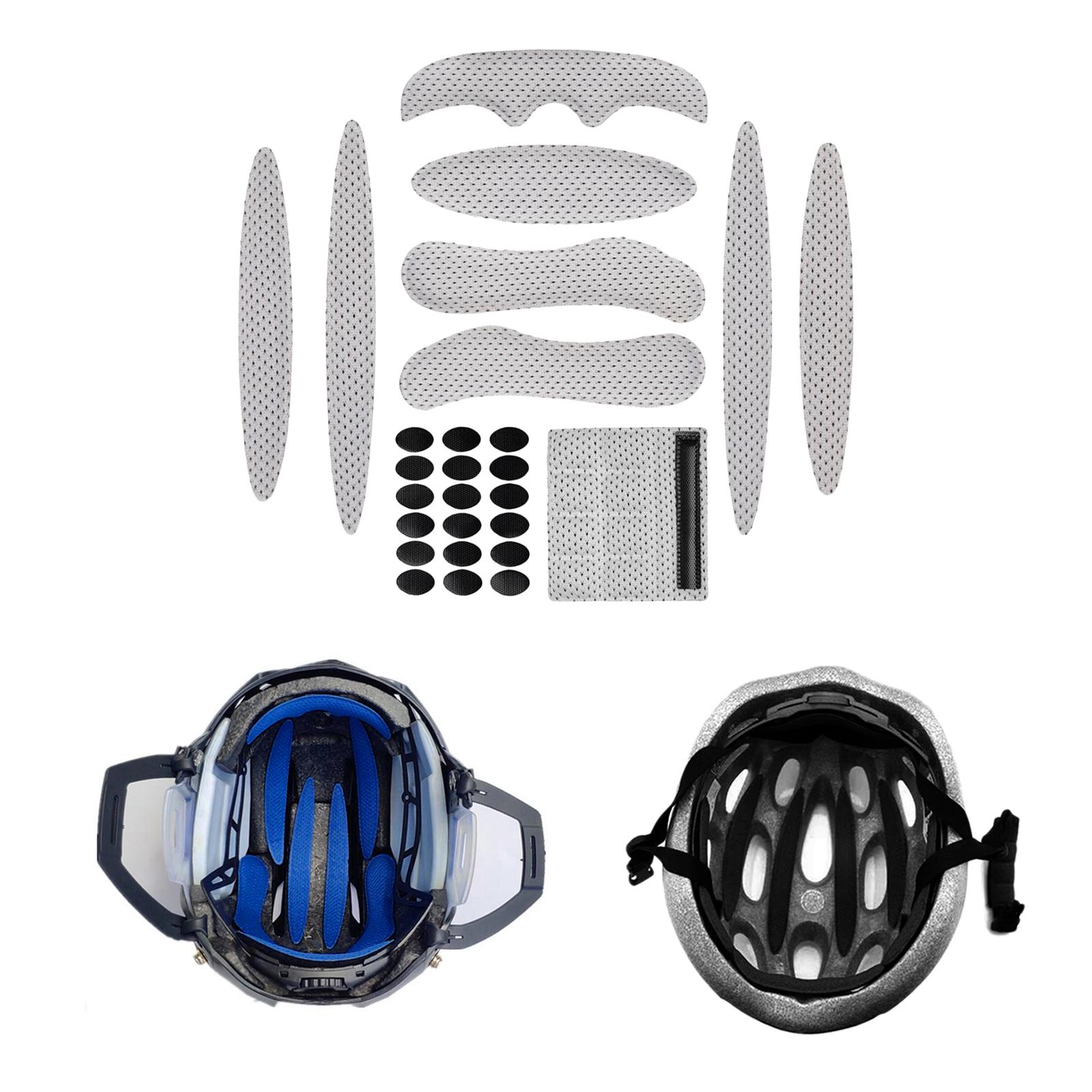 27pcs/Set Bike Helmet Padding Kits Bicycle Helmet Liner Chin Strap Foam Pads Grey