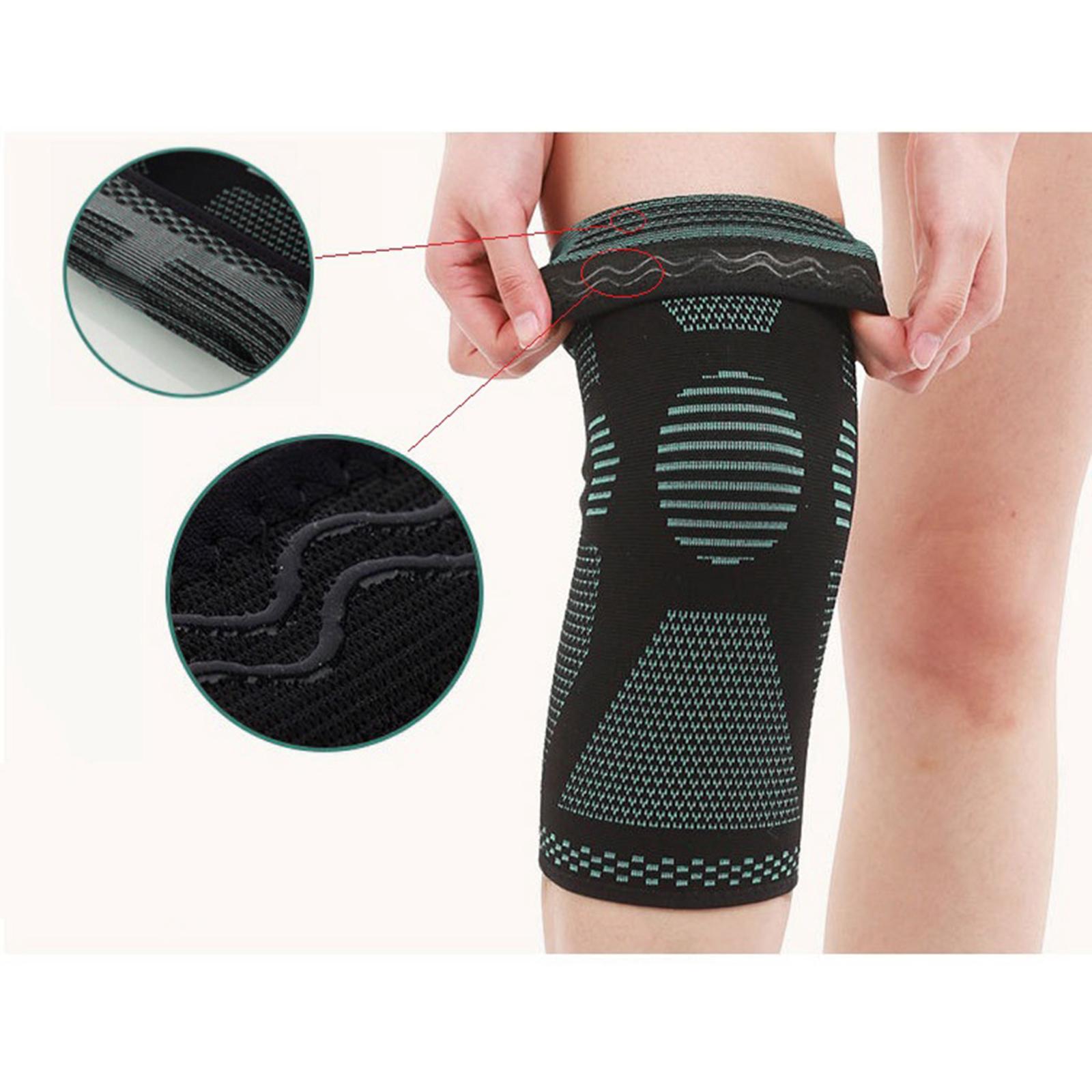 Knee Pad Nylon Knee Sleeve Non-slip Patella Brace Support Protector Black L