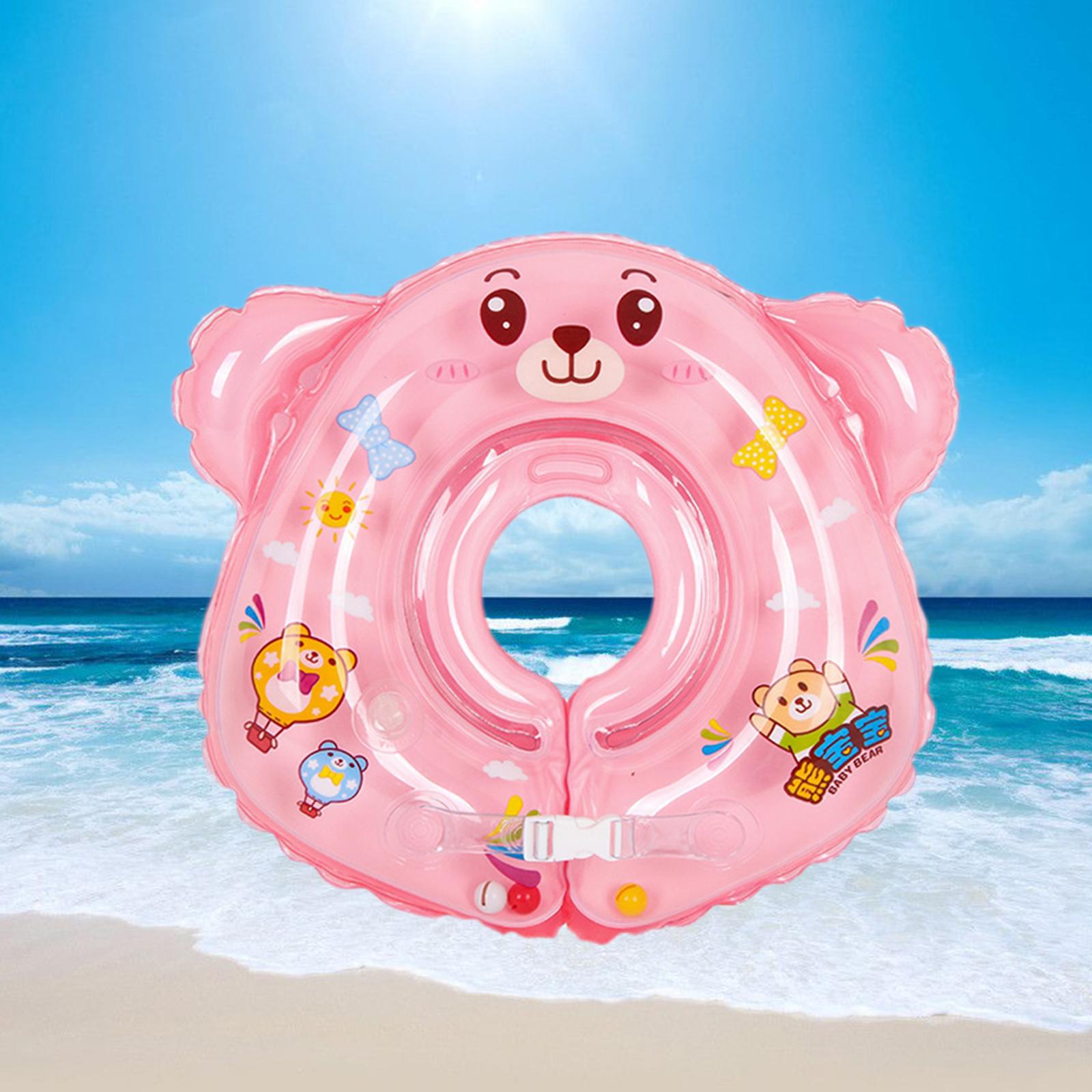 Inflatable Baby Swim Float Children Neck Ring Trainer Bathtub Pool Toy Pink