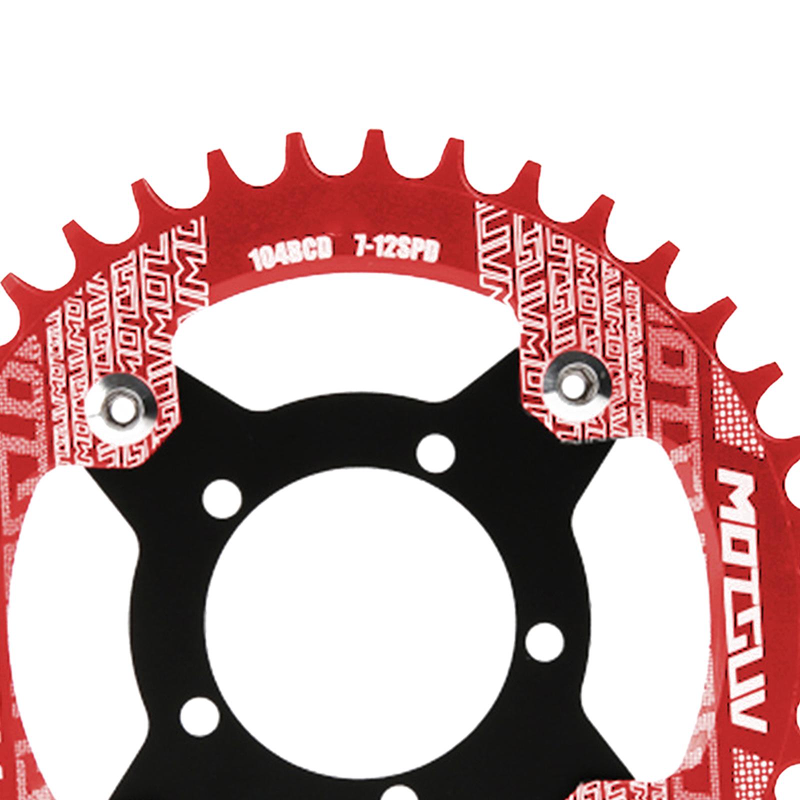Strong E-Bike Chainring 32T~42T 104BCD Round Chainwheel Sprockets Chain Ring Red 34T