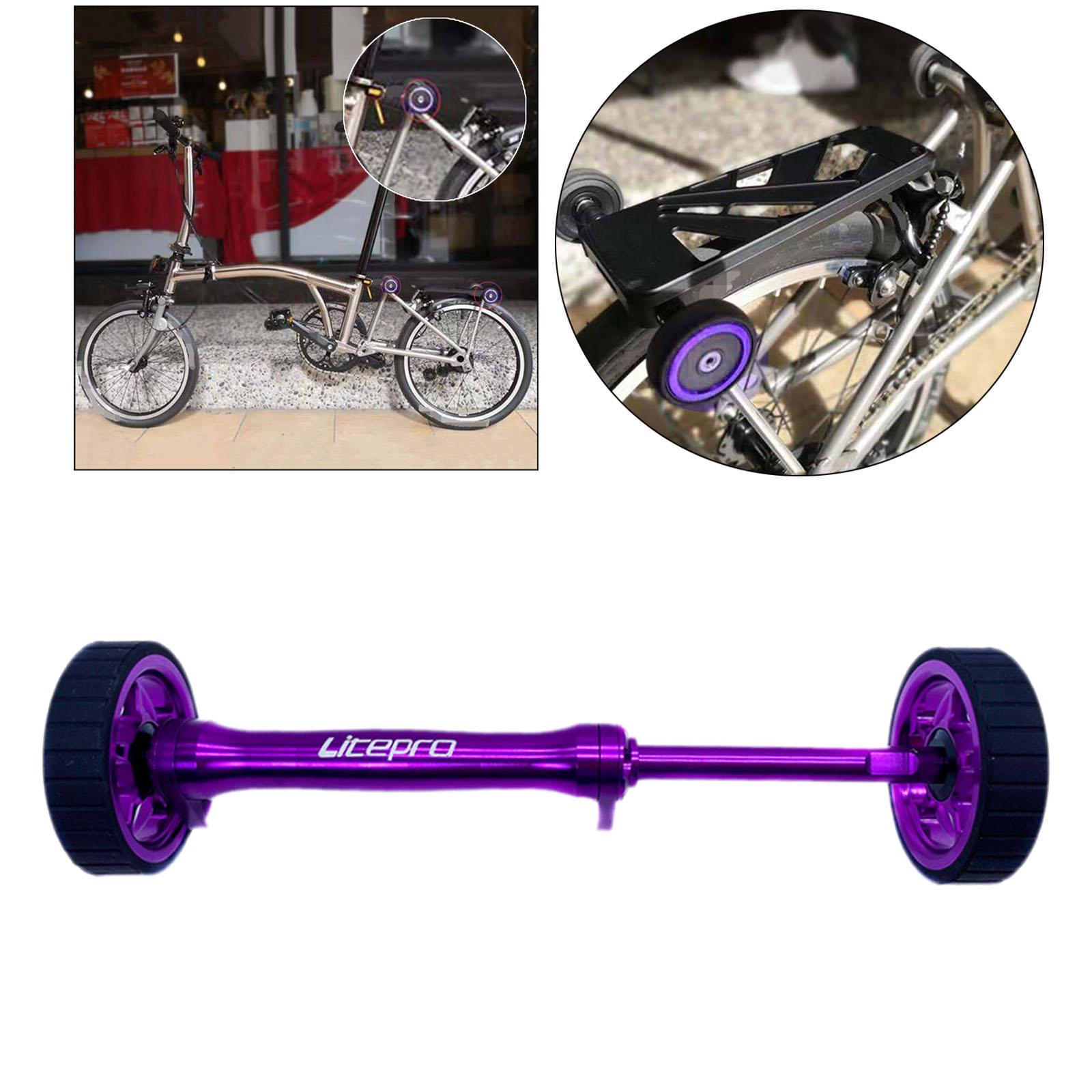 Bike Easy Wheel Extension Rod for Brompton Folding Bicycle  Purple