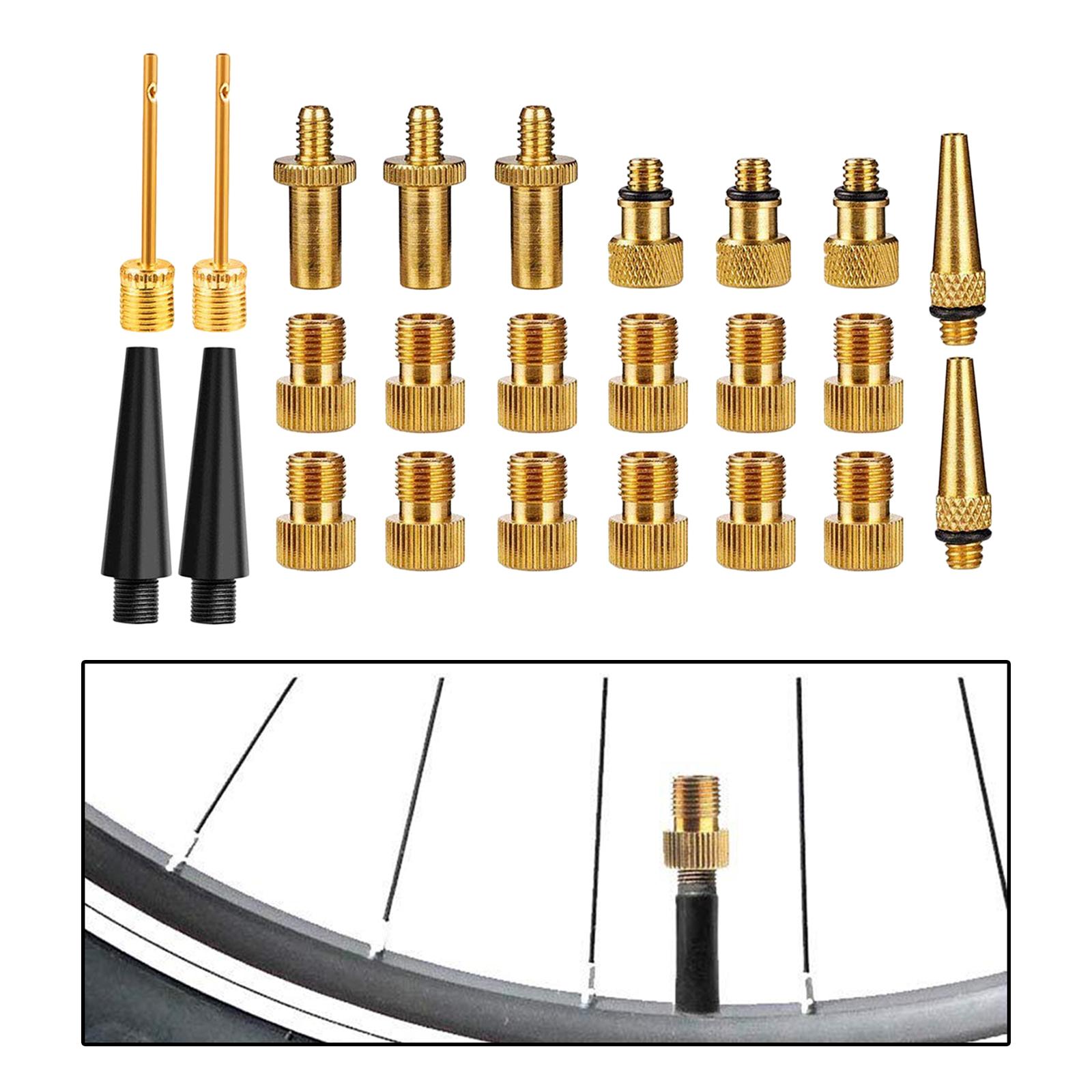 BRASS ADAPTOR PRESTA SCHRADER BICYCLE VALVE CONVERTER BIKE PUMP 24pcs set 2