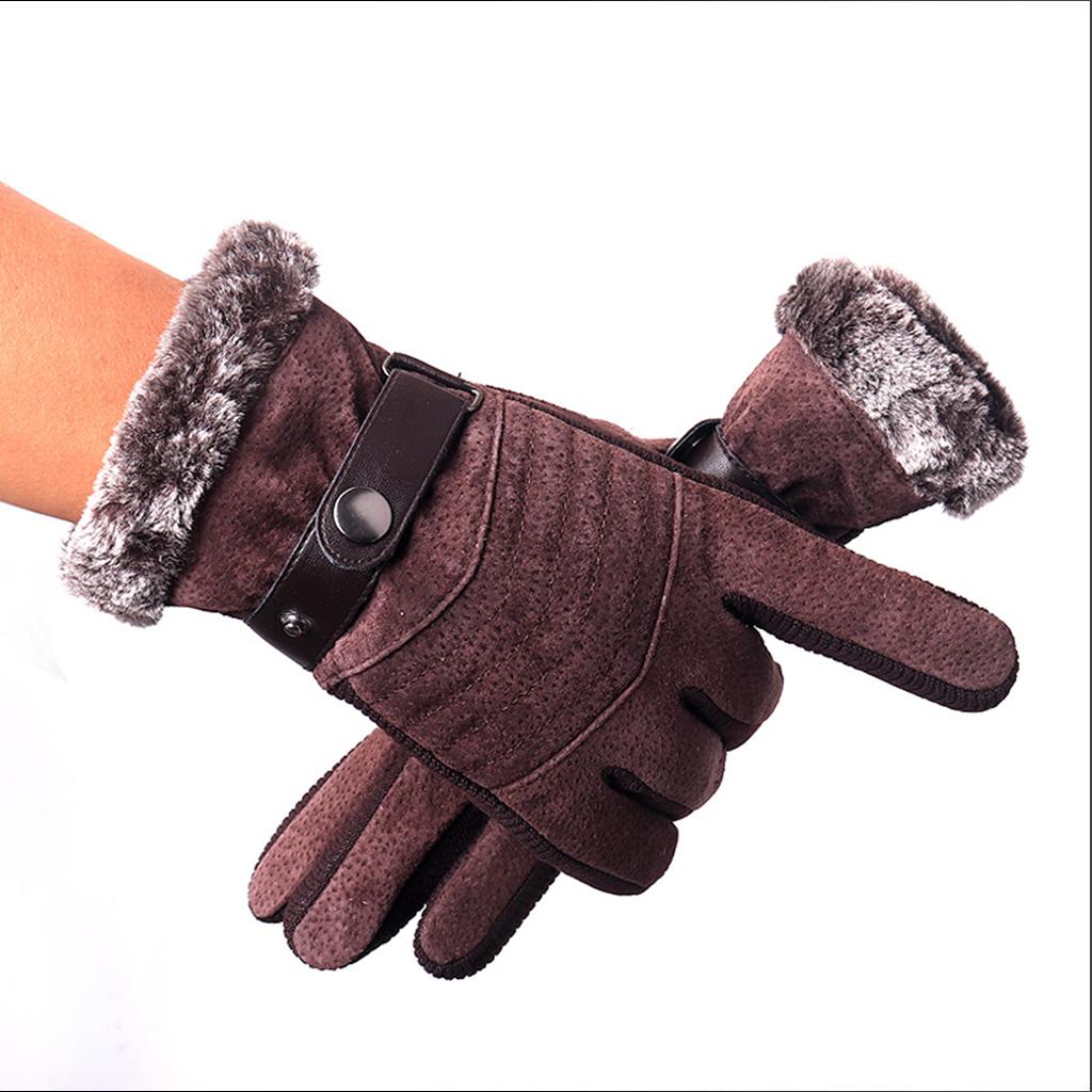 Windproof Snow Gloves Adjustable Heat Keep Driving Cycling Men  A 3D Black