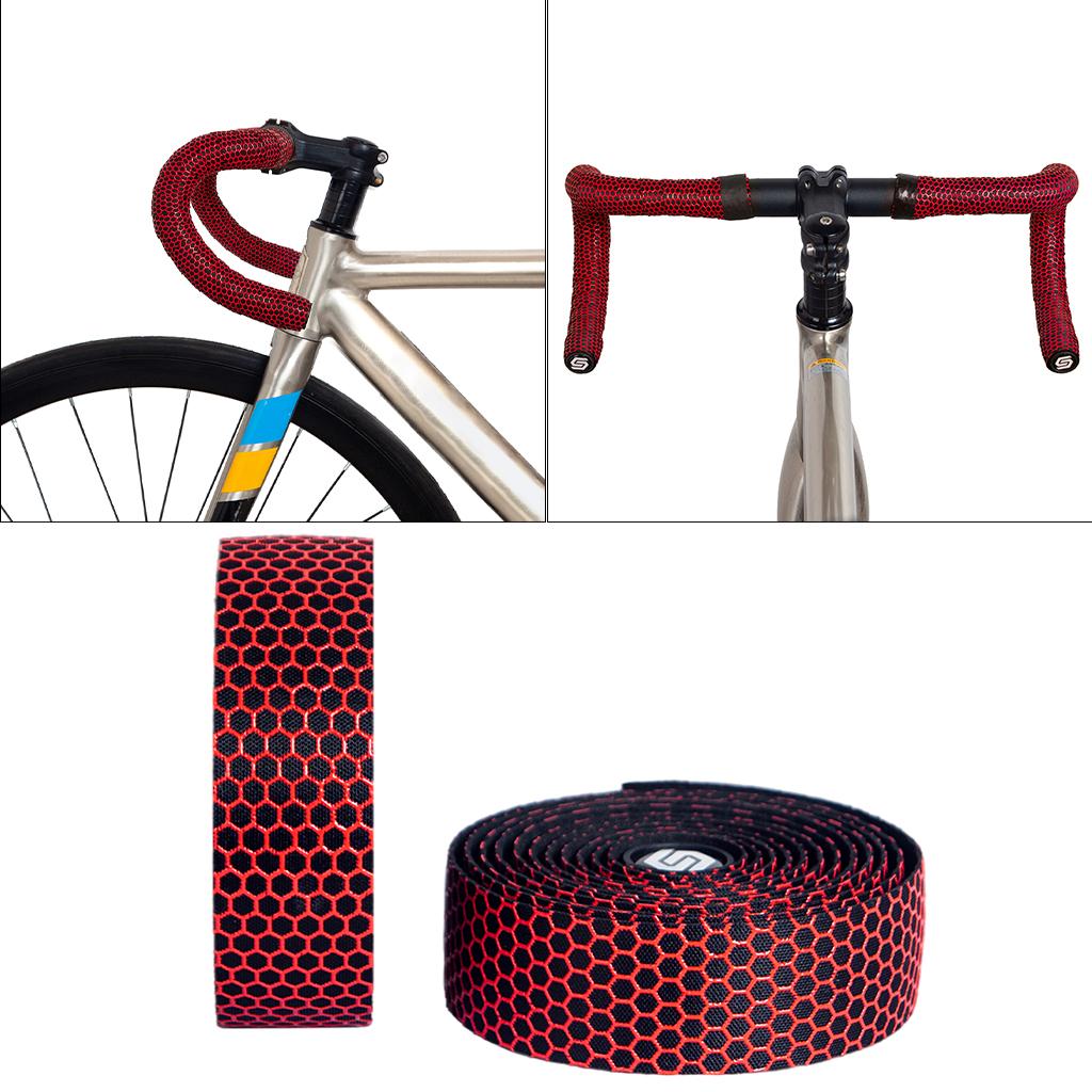 2x Non Slip Bicycle Handlebar Tapes Grip Wraps Bike Drop Bar Red