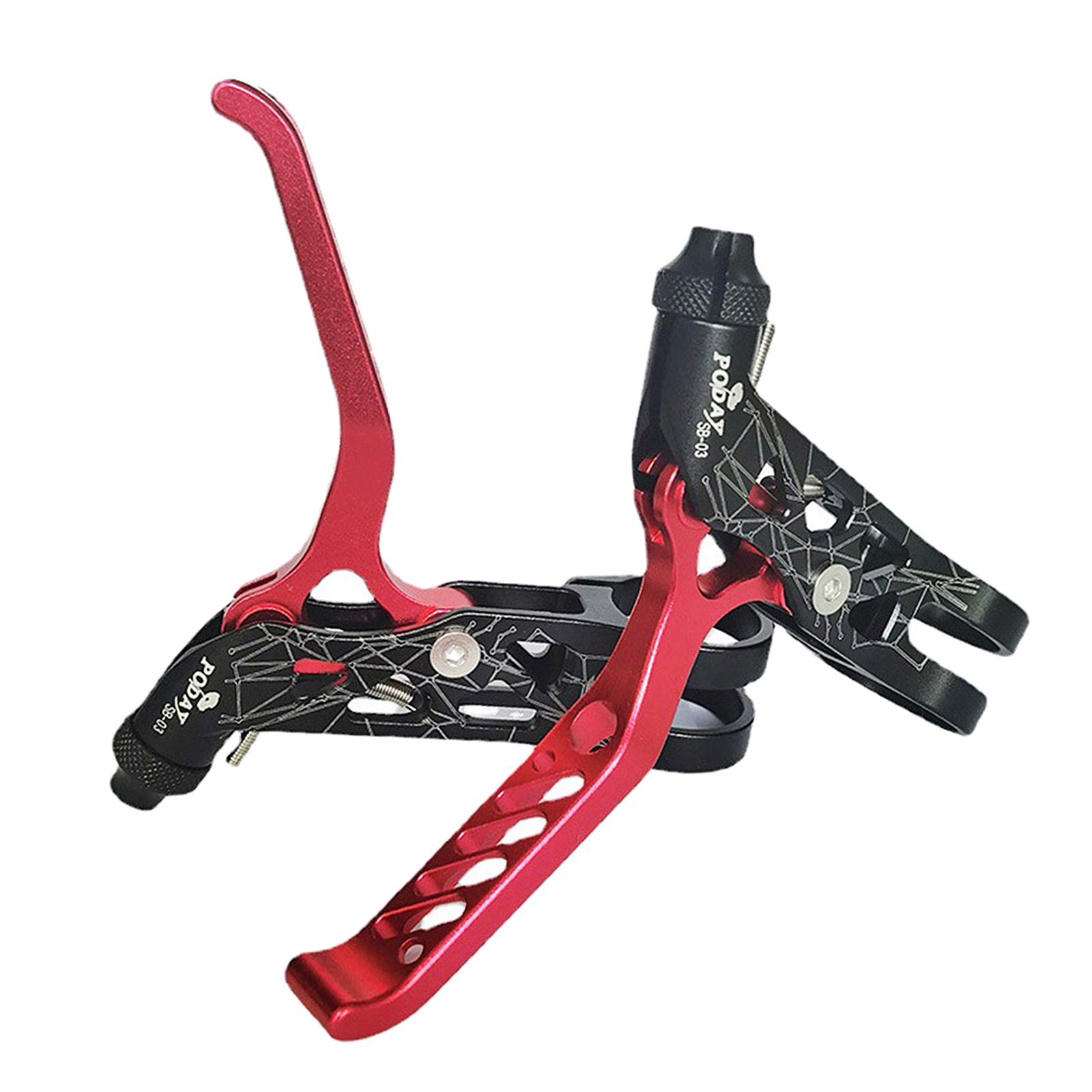 2Pieces Folding Bike Brake Handle Lightweight Levers Set Bicycle Accessories Red