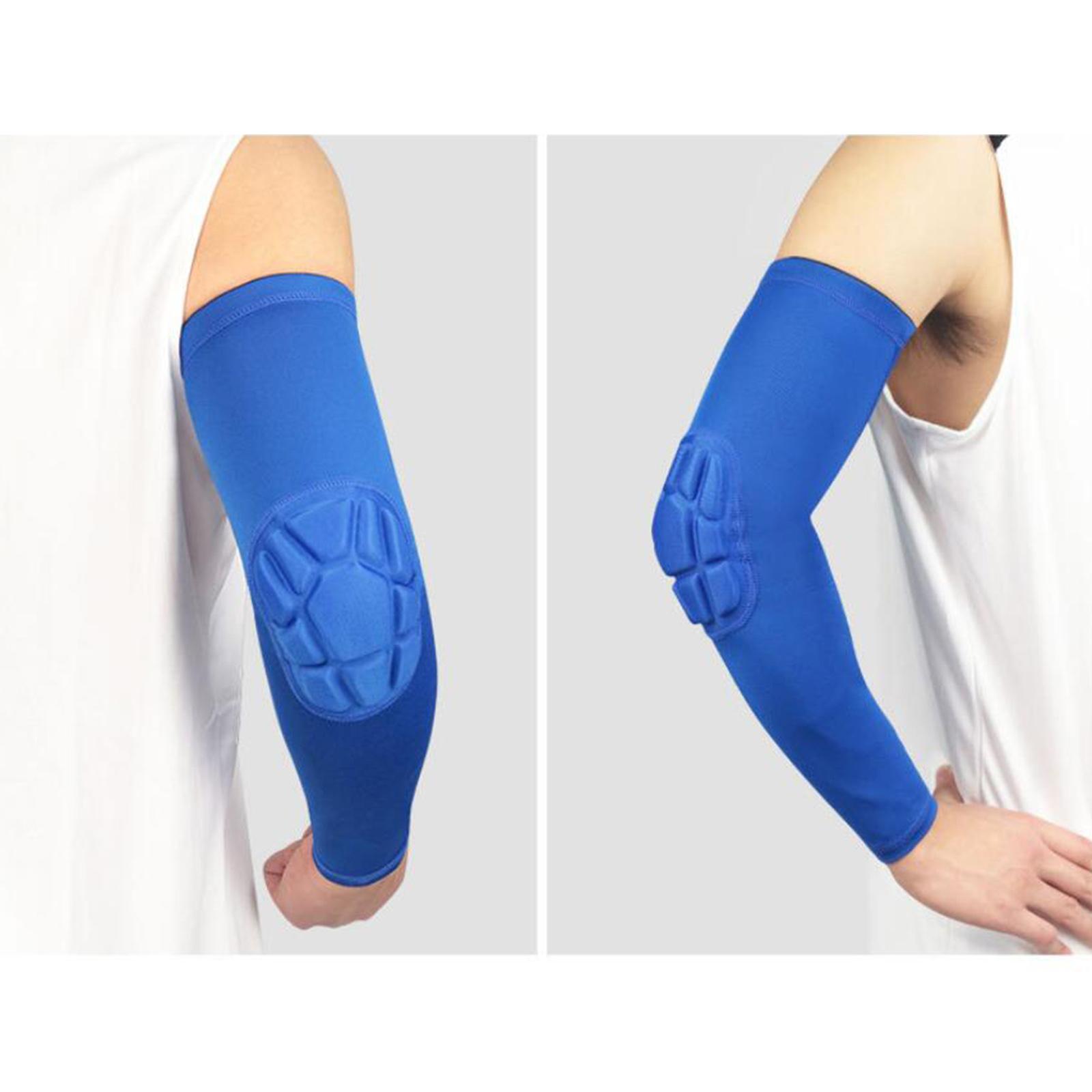 Elbow Support Compression Honeycomb Pad Brace Joint Arm Sleeve Sport Blue M