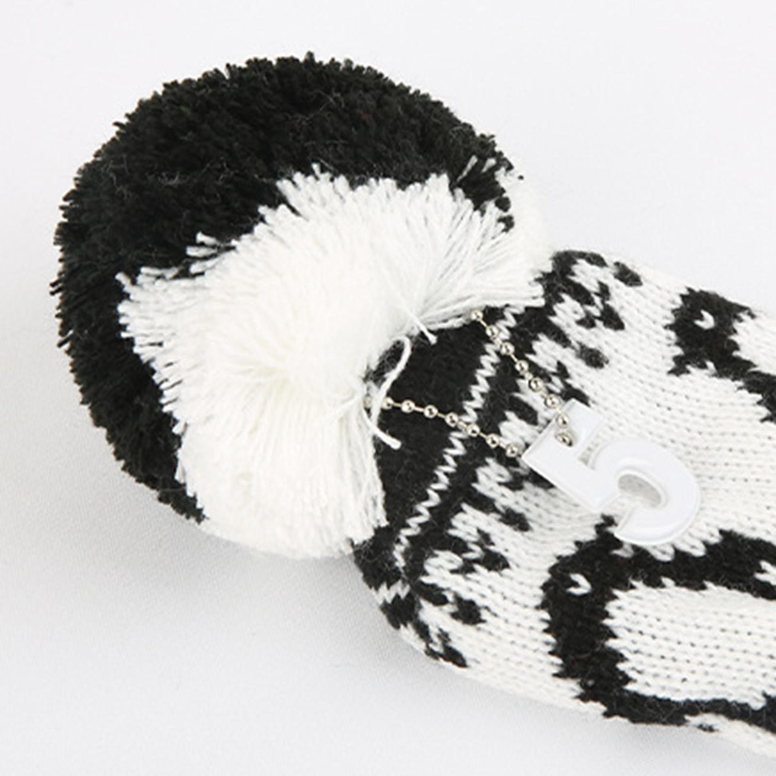 3Pcs Soft Knitted Golf Club Head Covers Driver Fairway Wood Headcovers Guard