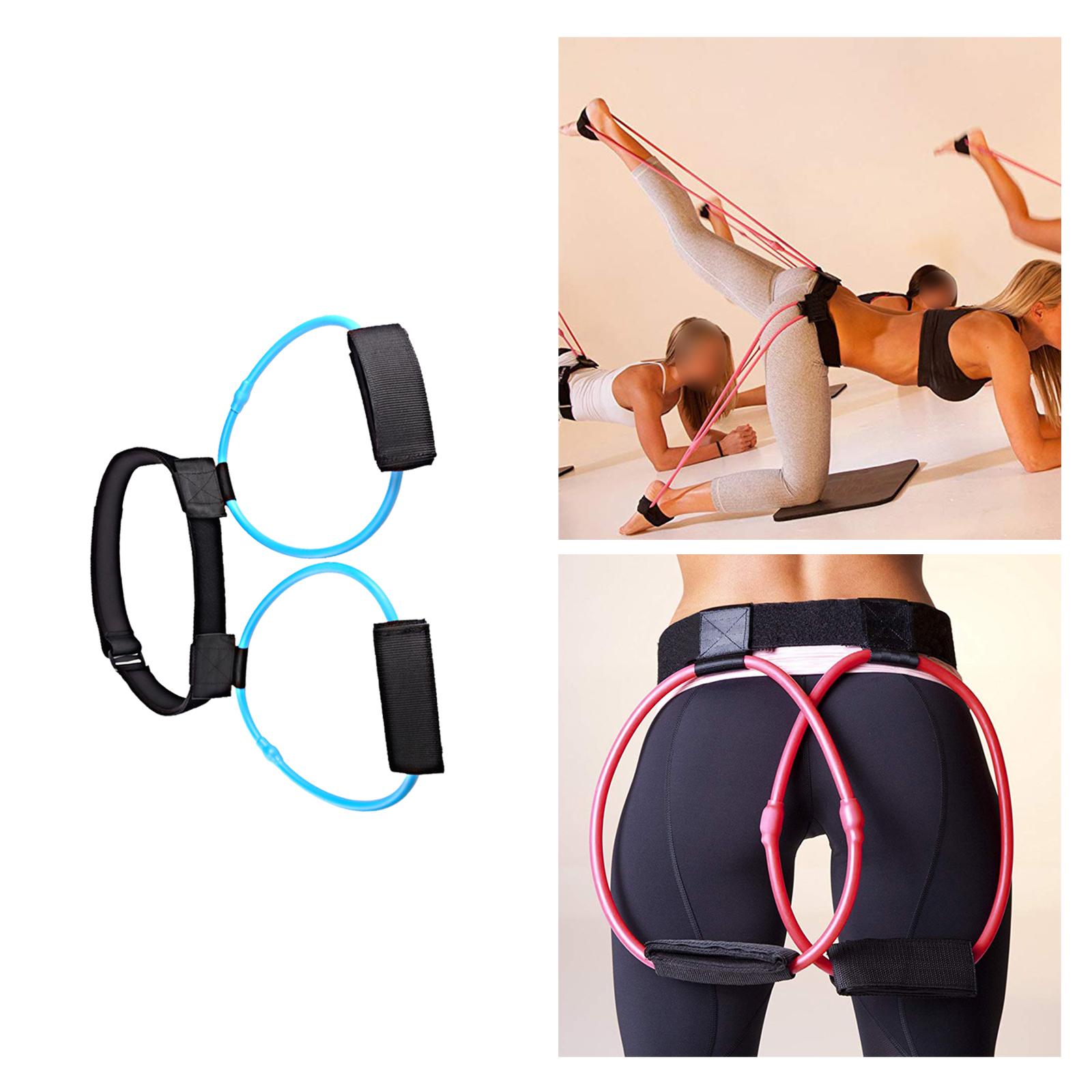 Fitness Booty Training Band Adjustable Waist Belt Pedal Home Gym Exerciser Blue