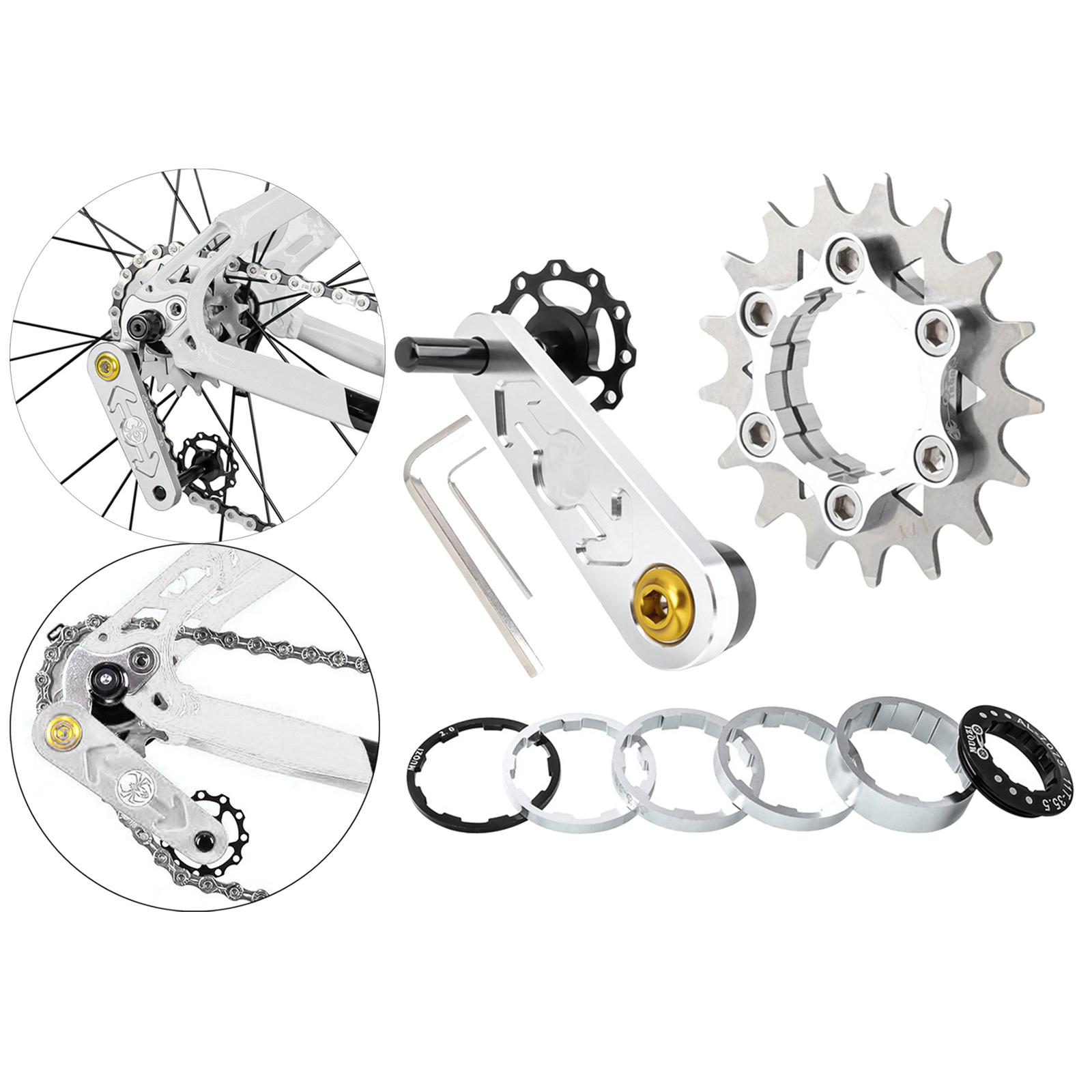 Bike Single Speed Cassette Cog MTB Bicycle Chain Tensioner Silver 17T