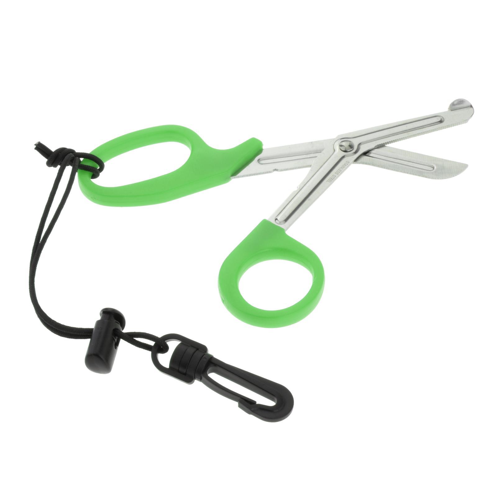 Diving Shears Stainless Steel Sports Underwater Escape Diving Scissors Green