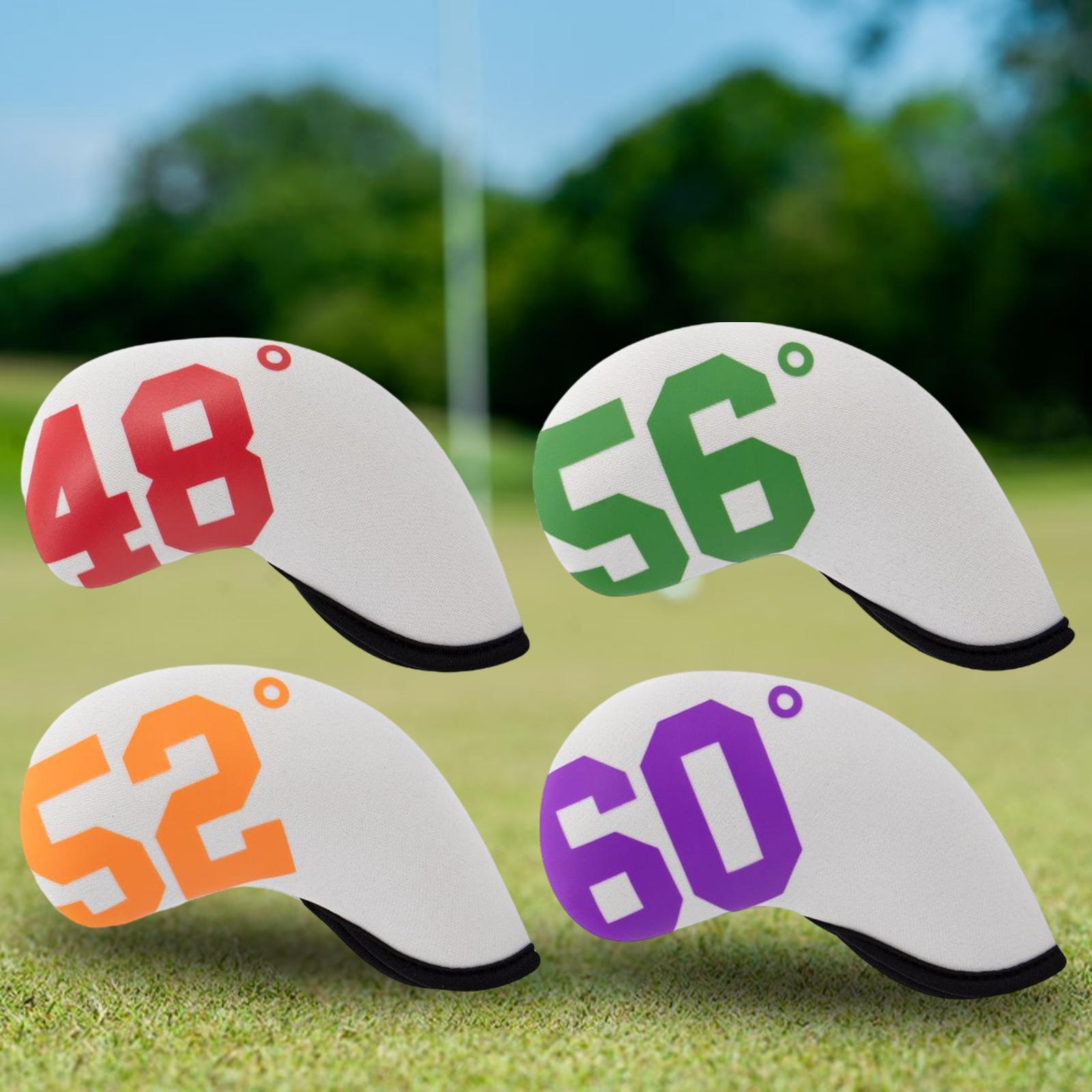 4 Pieces Golf Iron Headcover Neoprene Non Slip Club Head Covers White