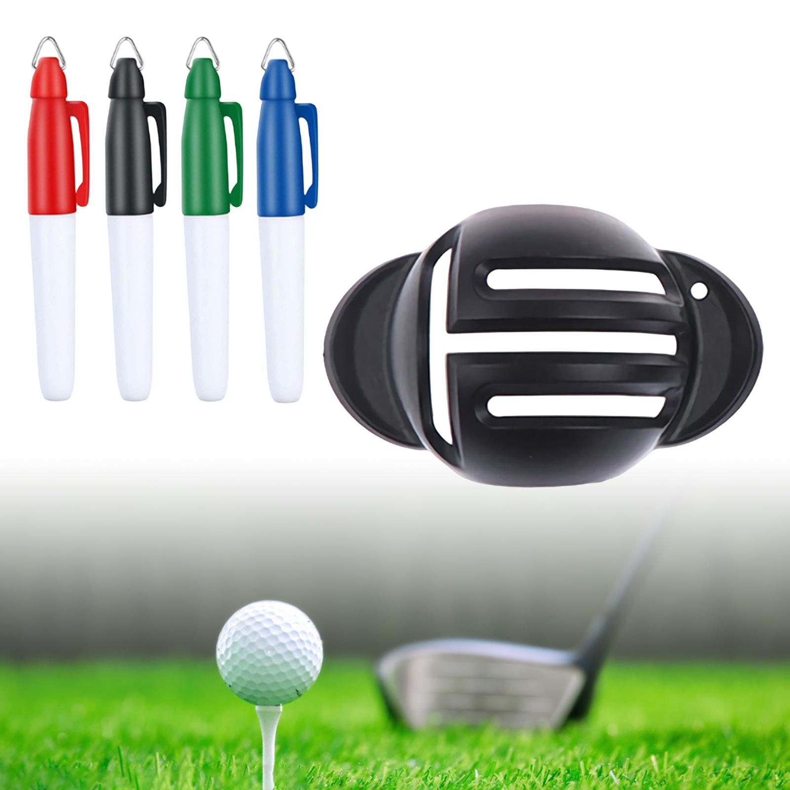 Sports Alignment Golf Ball Marker Line Tool Drawing Liner Set w/ 4 Pens C
