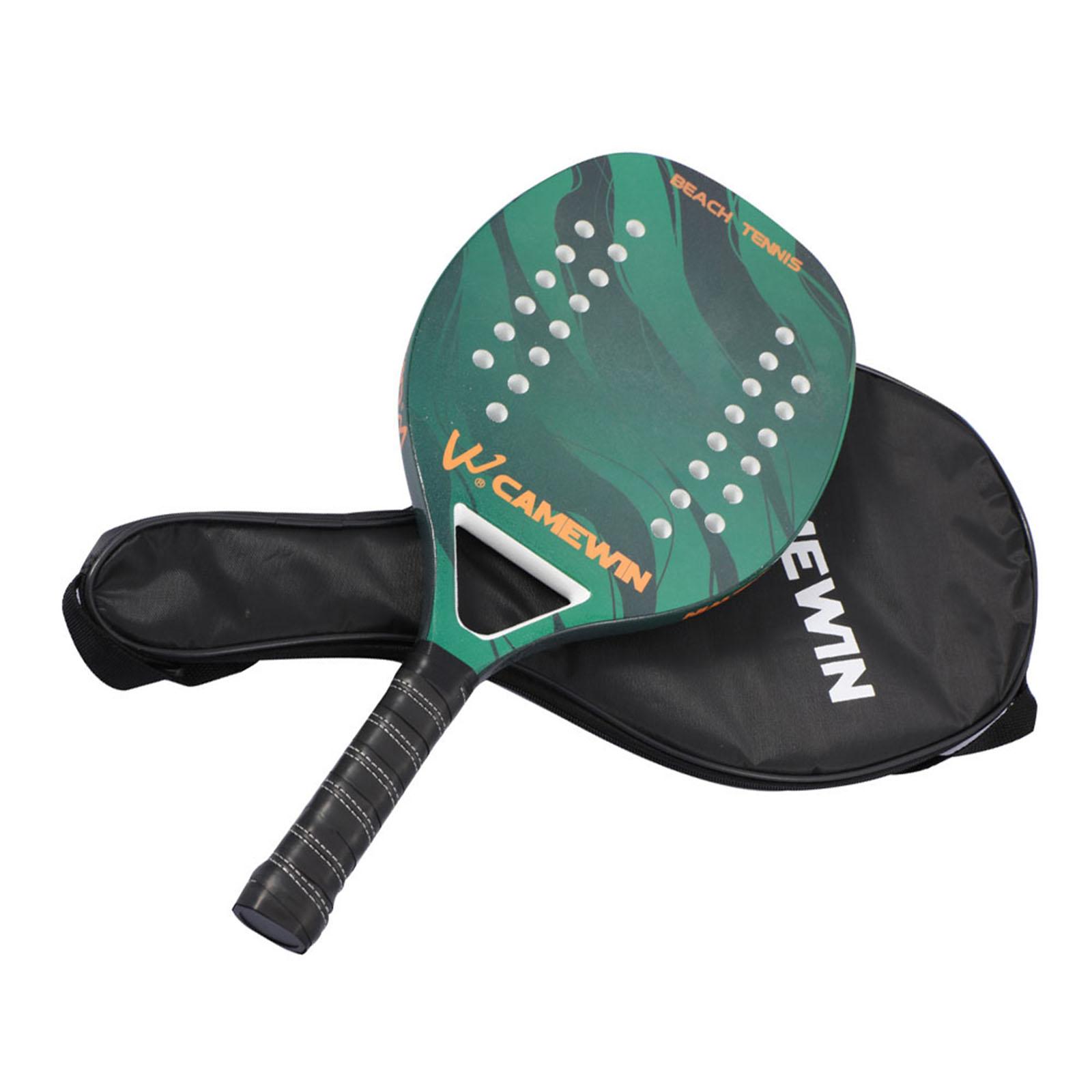 Beach Tennis Paddle Racket Equipment for Beginners with Ball Bag green