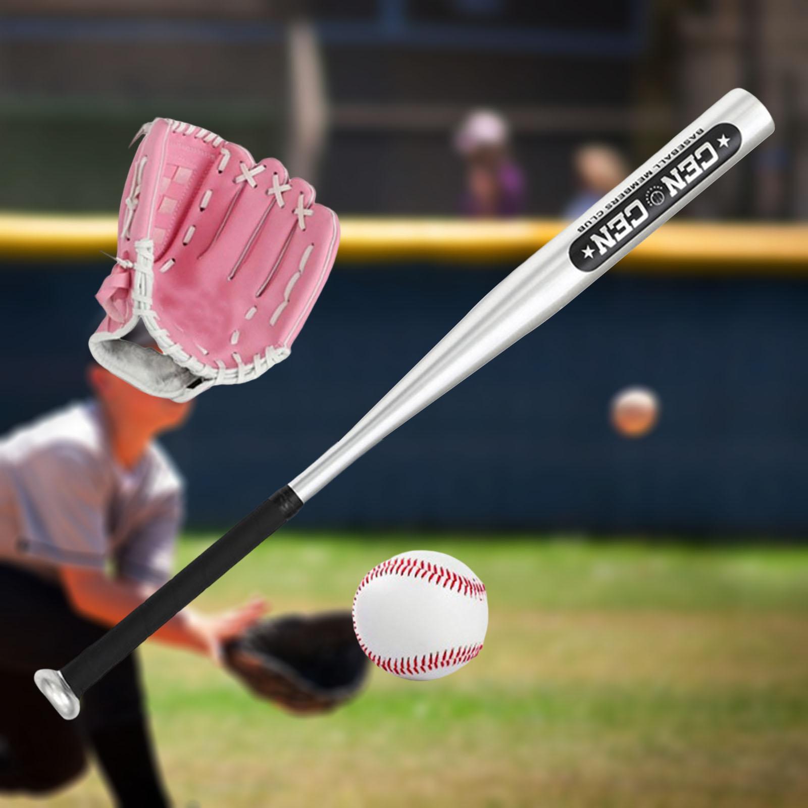 Baseball Bat Set with Baseball Glove and Ball Portable Pink Left Glove