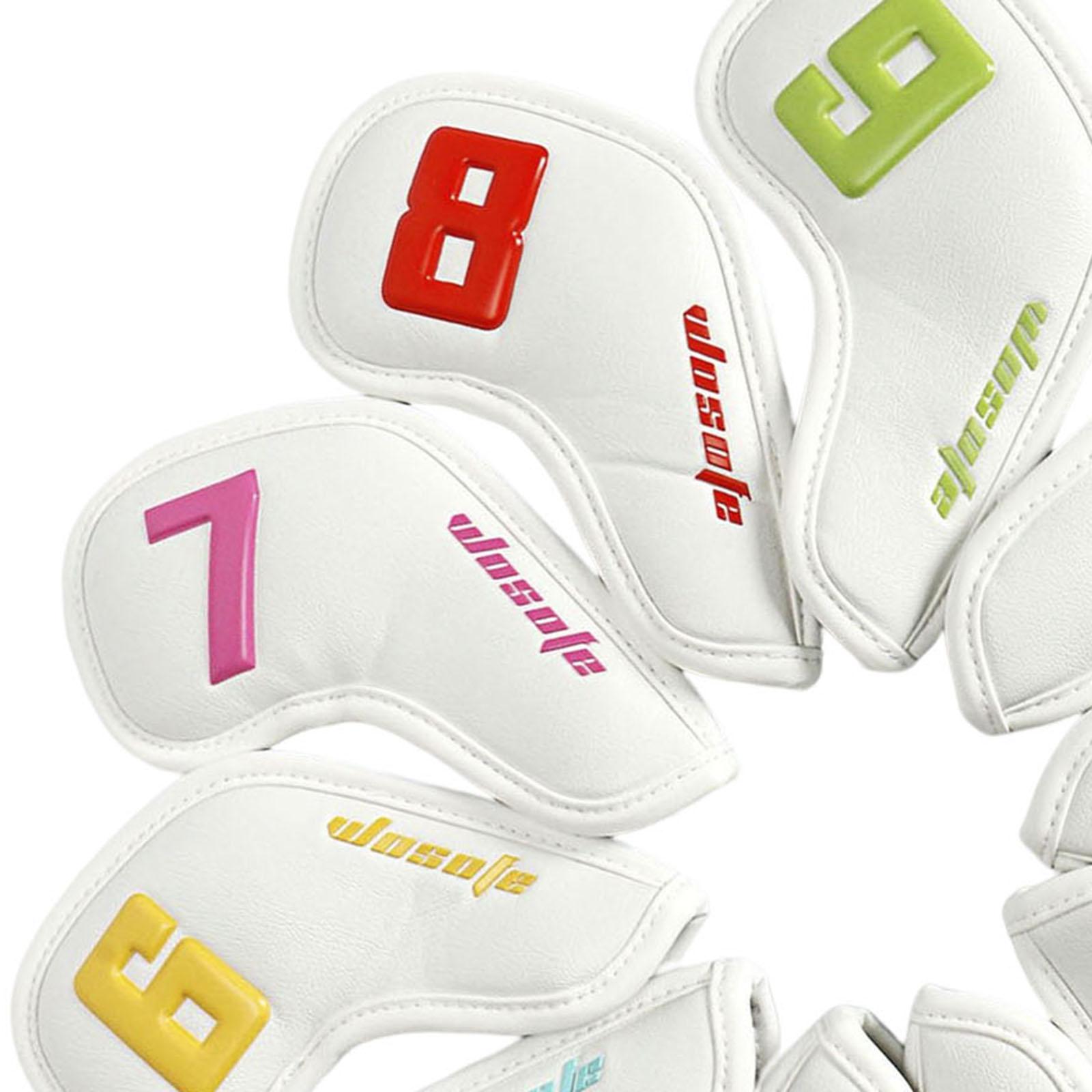 2 Set PU Golf Iron Head Covers Sets Smooth Texture Waterproof 