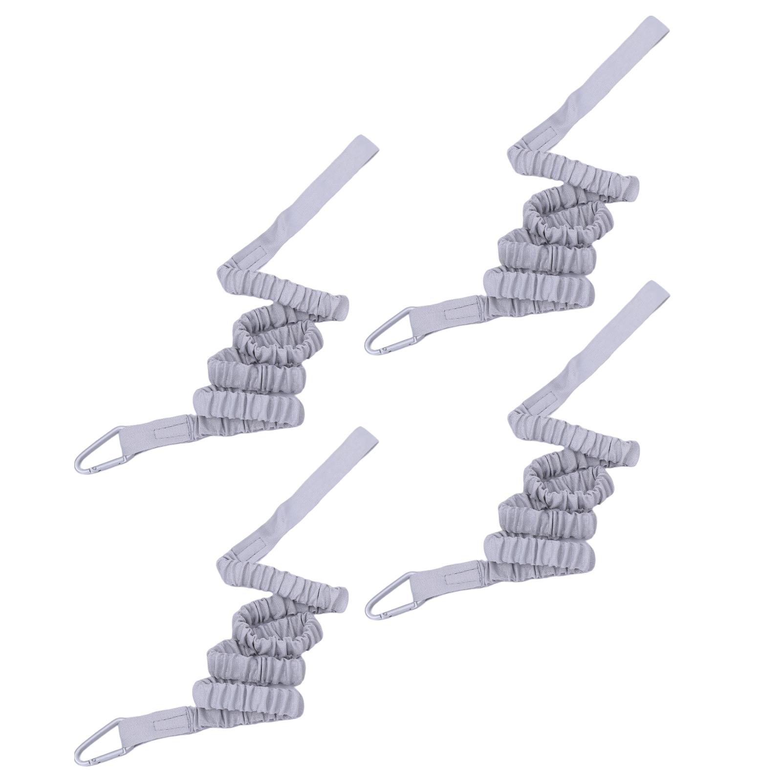 Kayak Paddle Leash Stretchable Coiled Wide Application Grey 4pcs