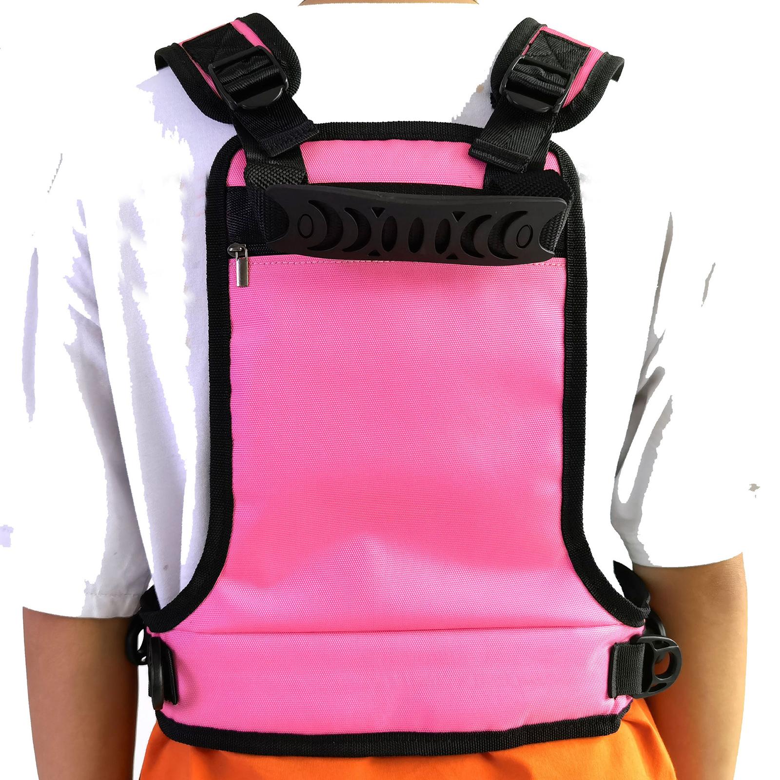 Kids Ski and Snowboard Harness Teaching Ski Roller Skating Trainer Backpack pink