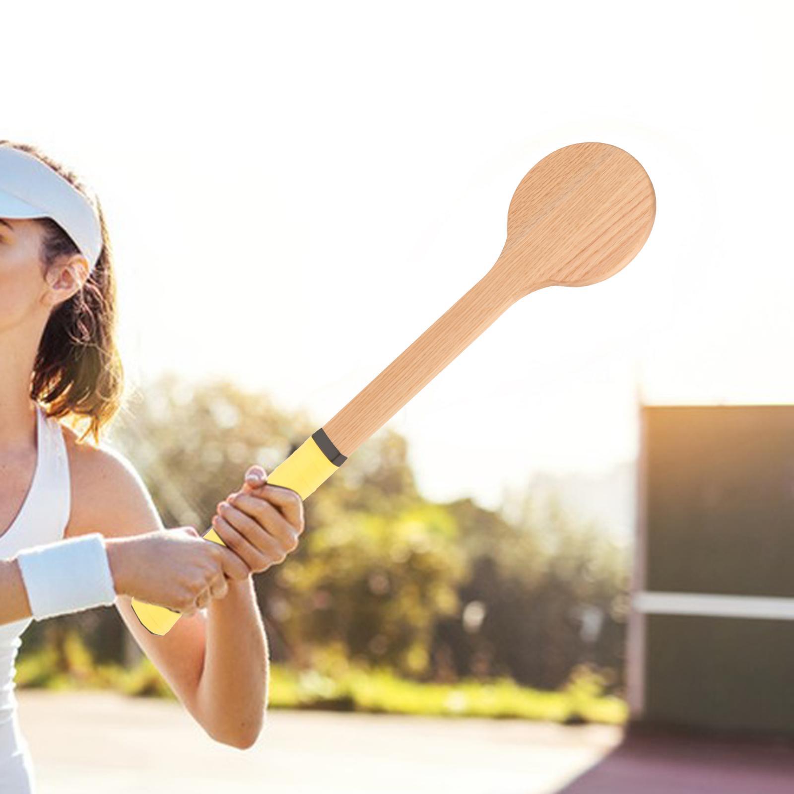 Wooden Tennis Racket Sweet Spot for middle Hitting Starter Beginner Yellow