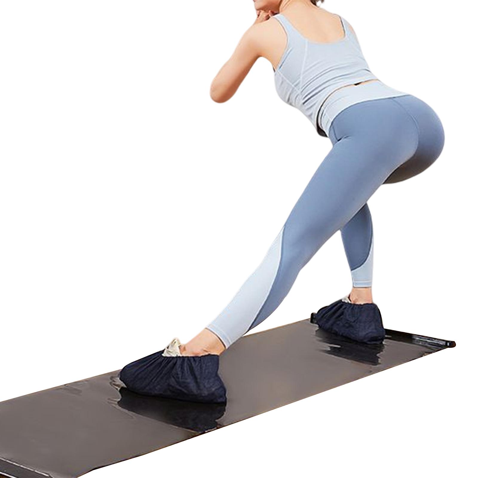 Yoga Slide Board Pad Portable Sliding Board for Leg Core Training Skating Black Color 1.4m