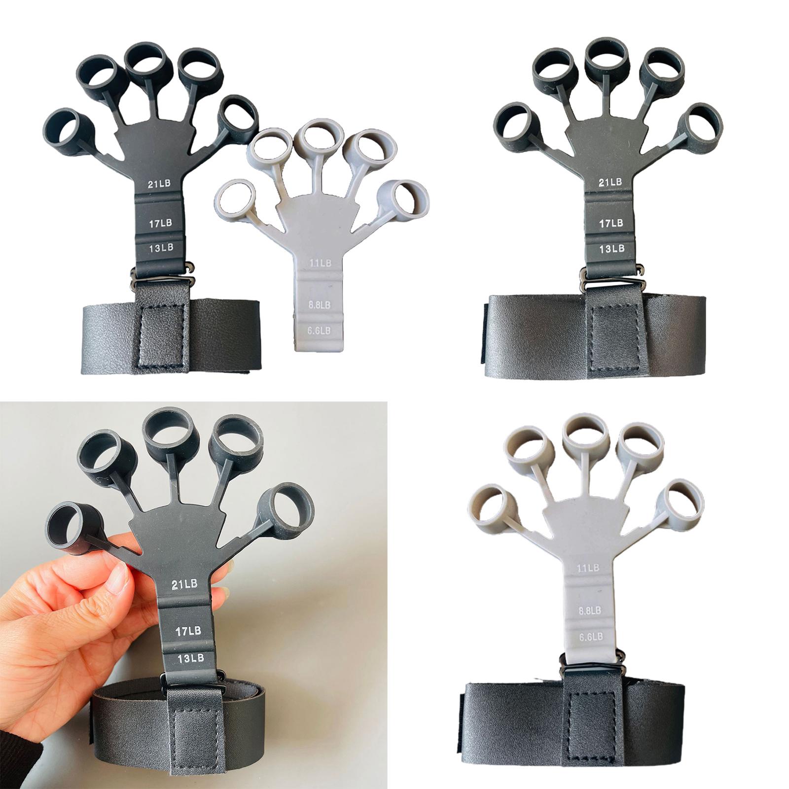 Finger Exerciser Stretcher Adults Trainer Strength Finger Strengthener Black and Grey