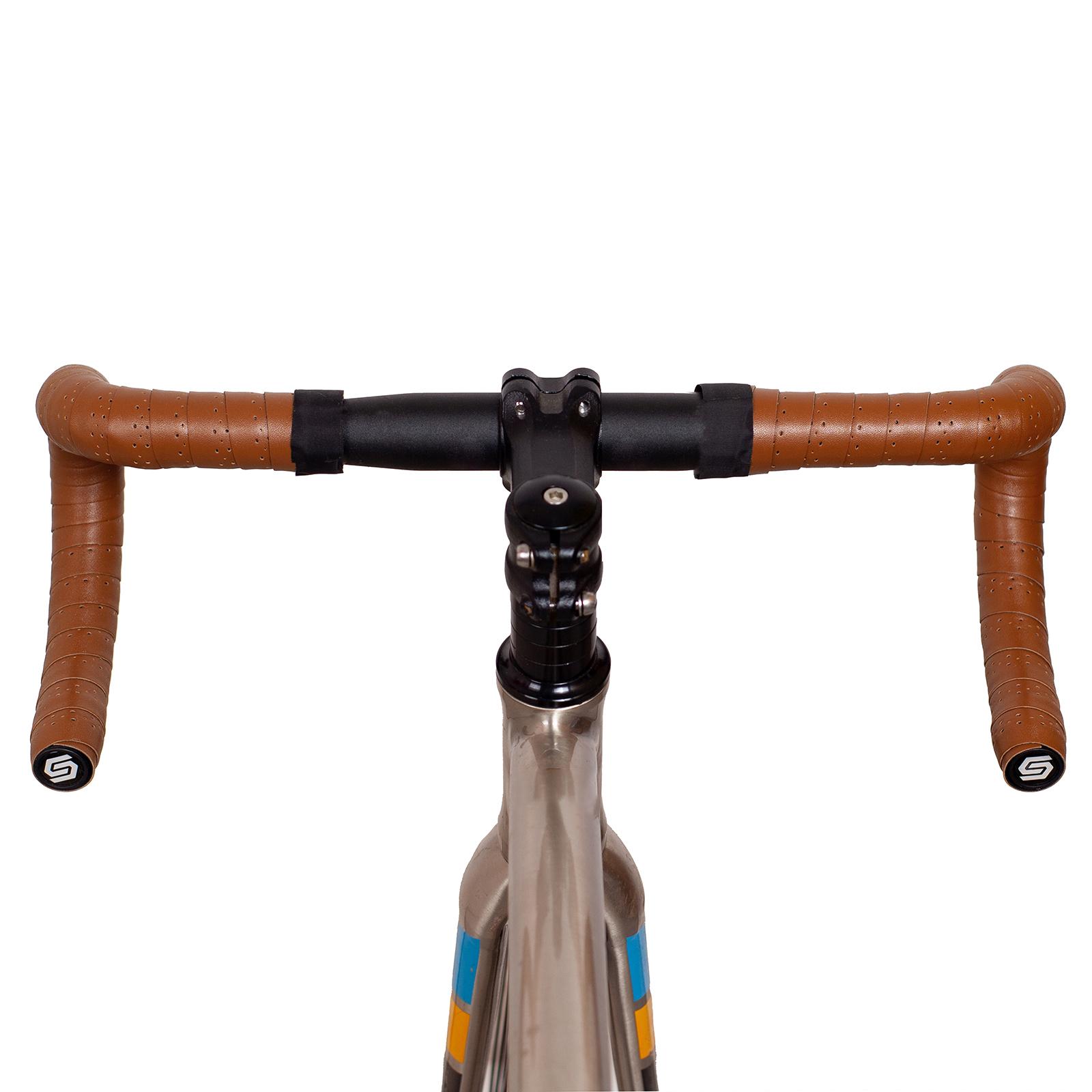 2Pcs PU Bike Handlebar Tapes Anti Vibration Handle Wraps Comfortable Grip Coffee