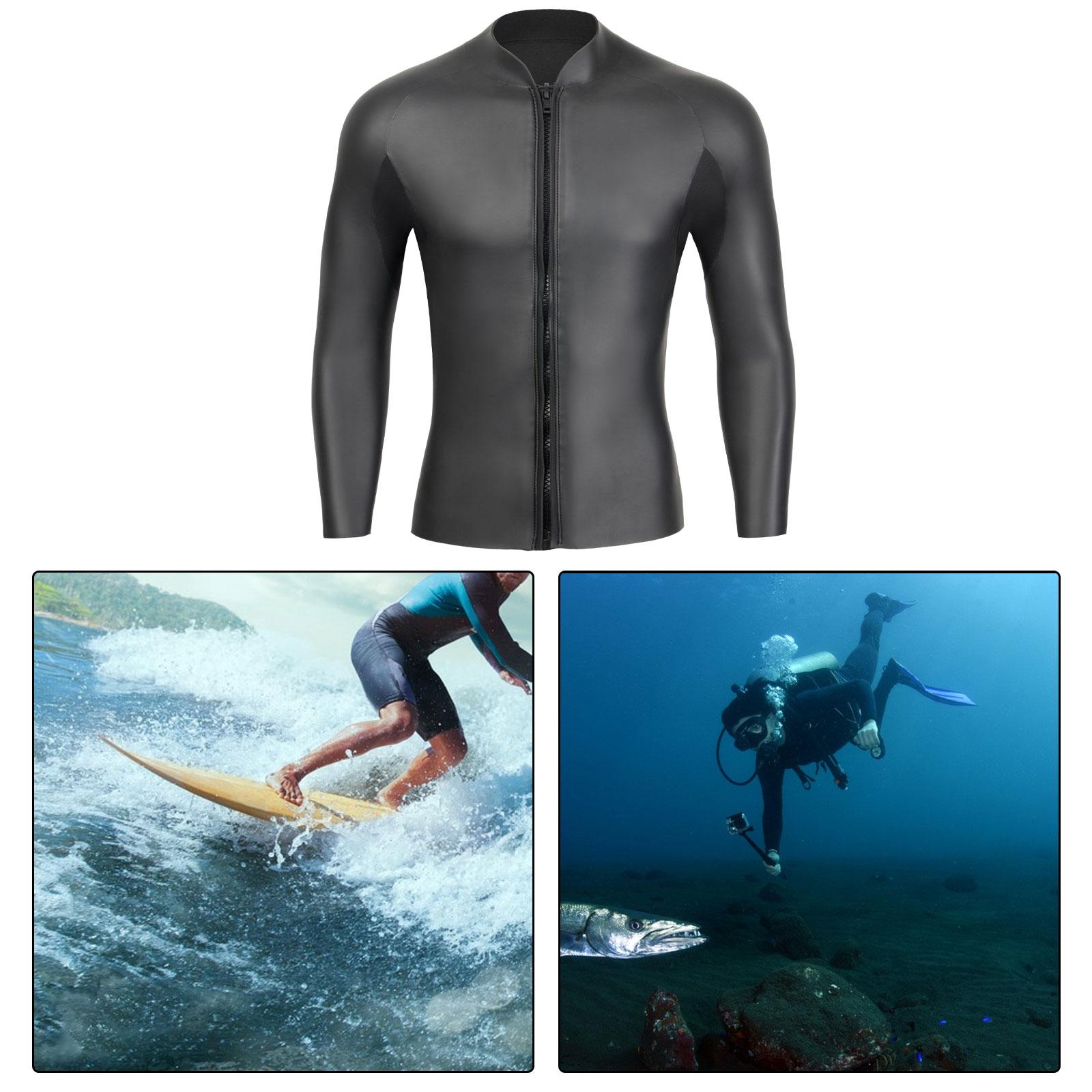 Wetsuit Top 3mm with Zipper Diving Suit for Underwater Kayaking Water Sports L