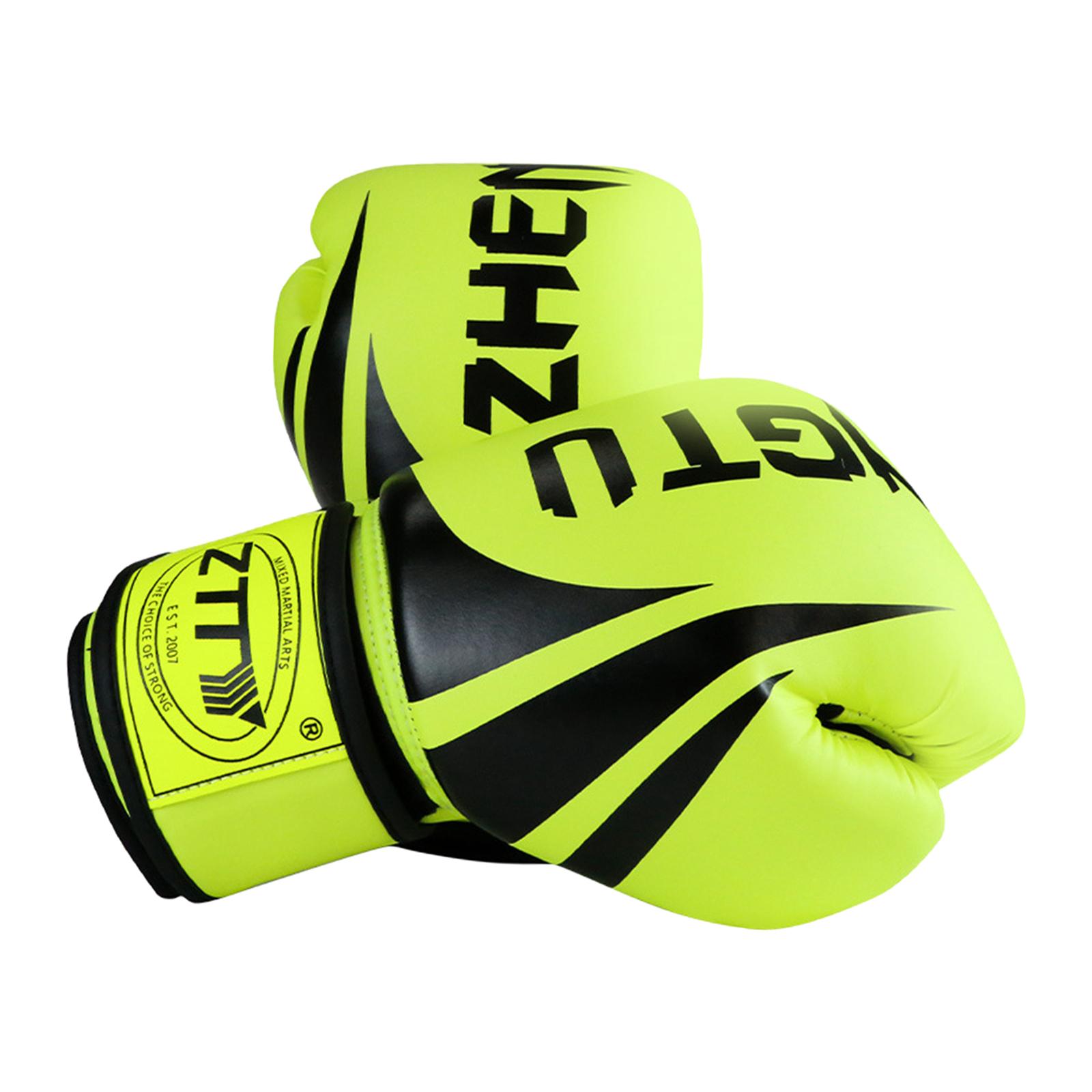 Boxing Gloves PU Durable for Karate Fighting Punching Heavy Bag Martial Arts Green