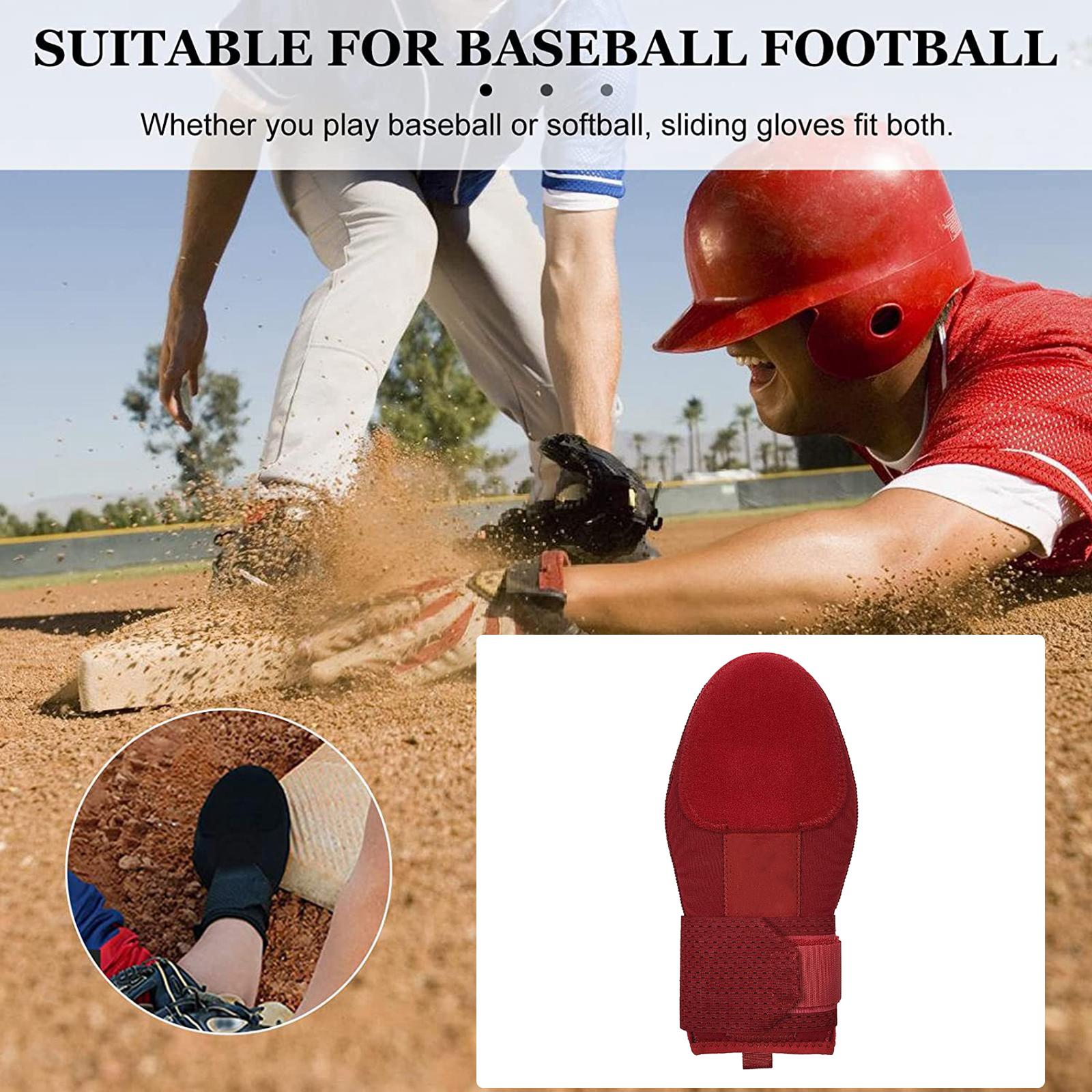 Baseball Softball Sliding Glove w/ Elastic Compression Strap Hand Protector Adult Red