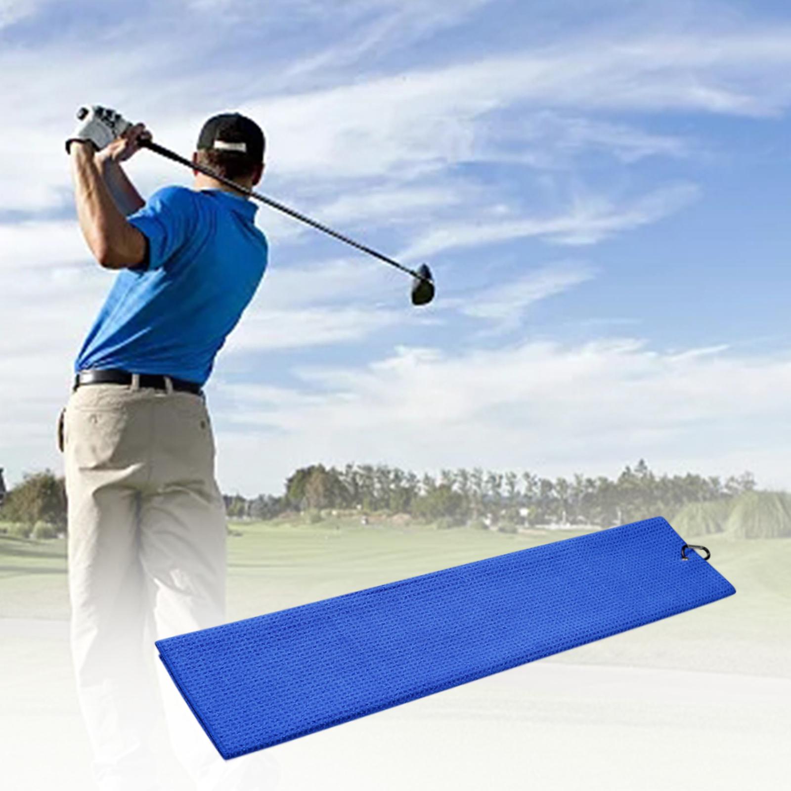 Golf Towel Lightweight with Carabiner Waffle Pattern Golf Towel for Golf Bag Royalblue
