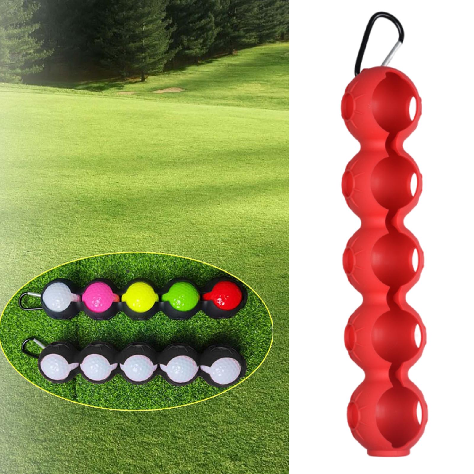Golf Ball Pouch Case Waist Belt Bag for Outdoor Sports Golf Club Accessories Red