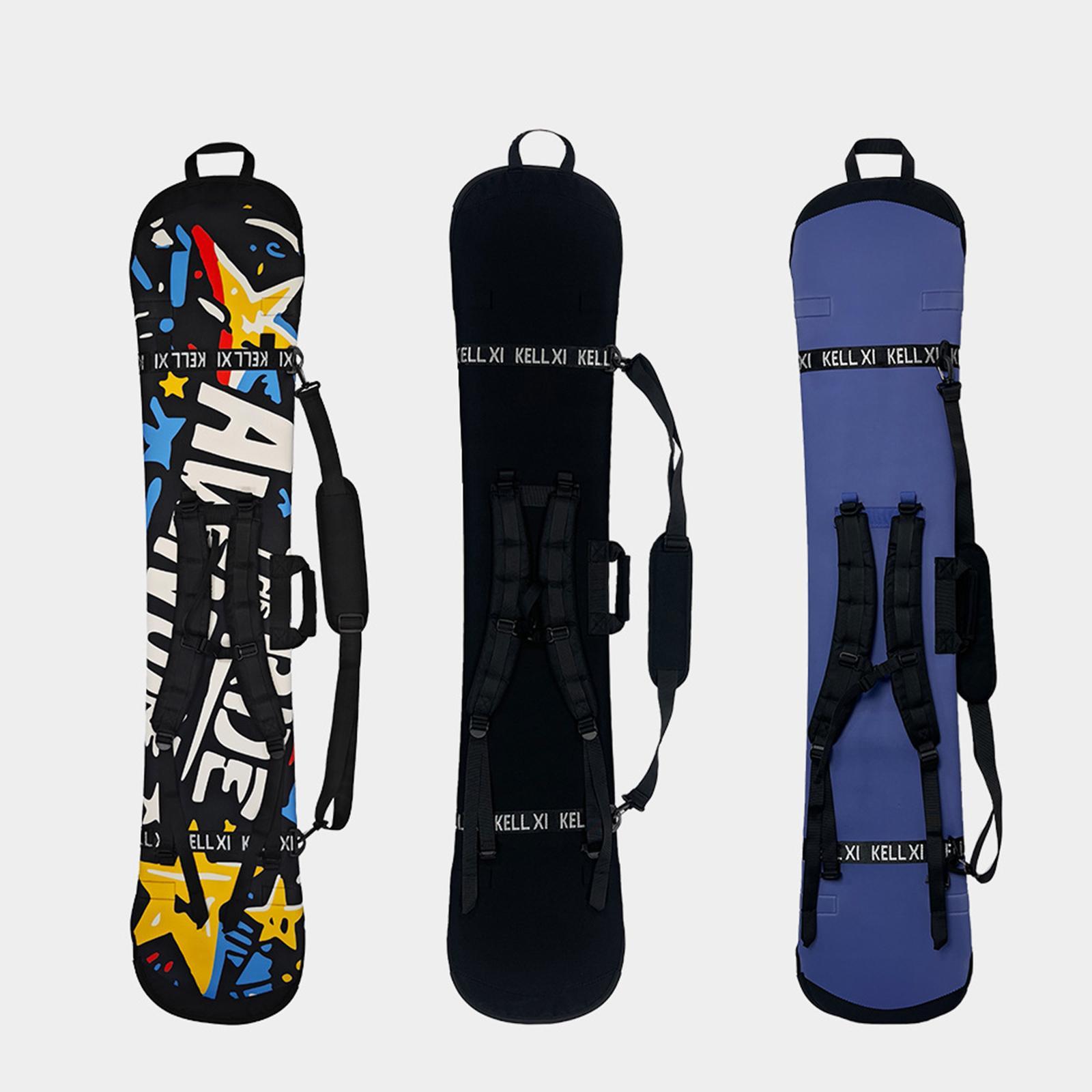 Snowboard Sleeve with Binding on Backpack Pack Neoprene Snowboard Protection Black 138cm