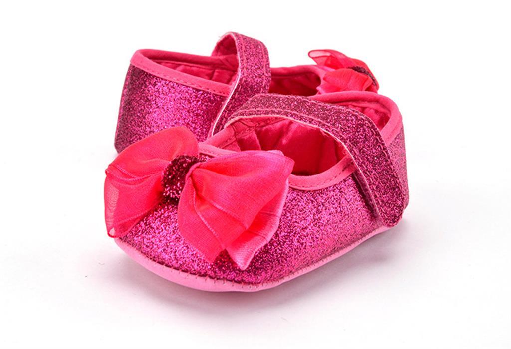 Fashion Baby Kids Girls Soft Sole Glitter Spring Shoes Fushcia 11
