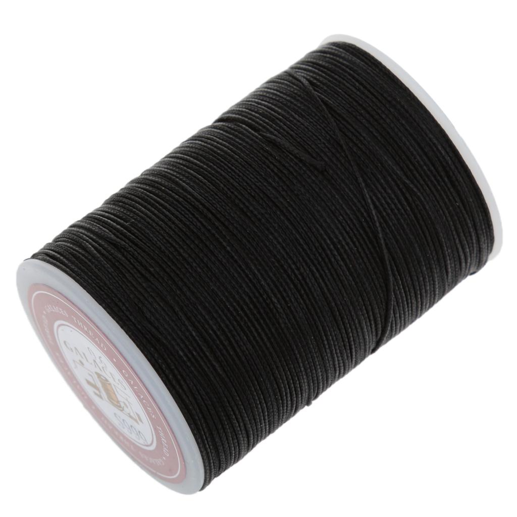 Leather Craft Handwork Sewing Round Waxed String Thread 0.6mm Black