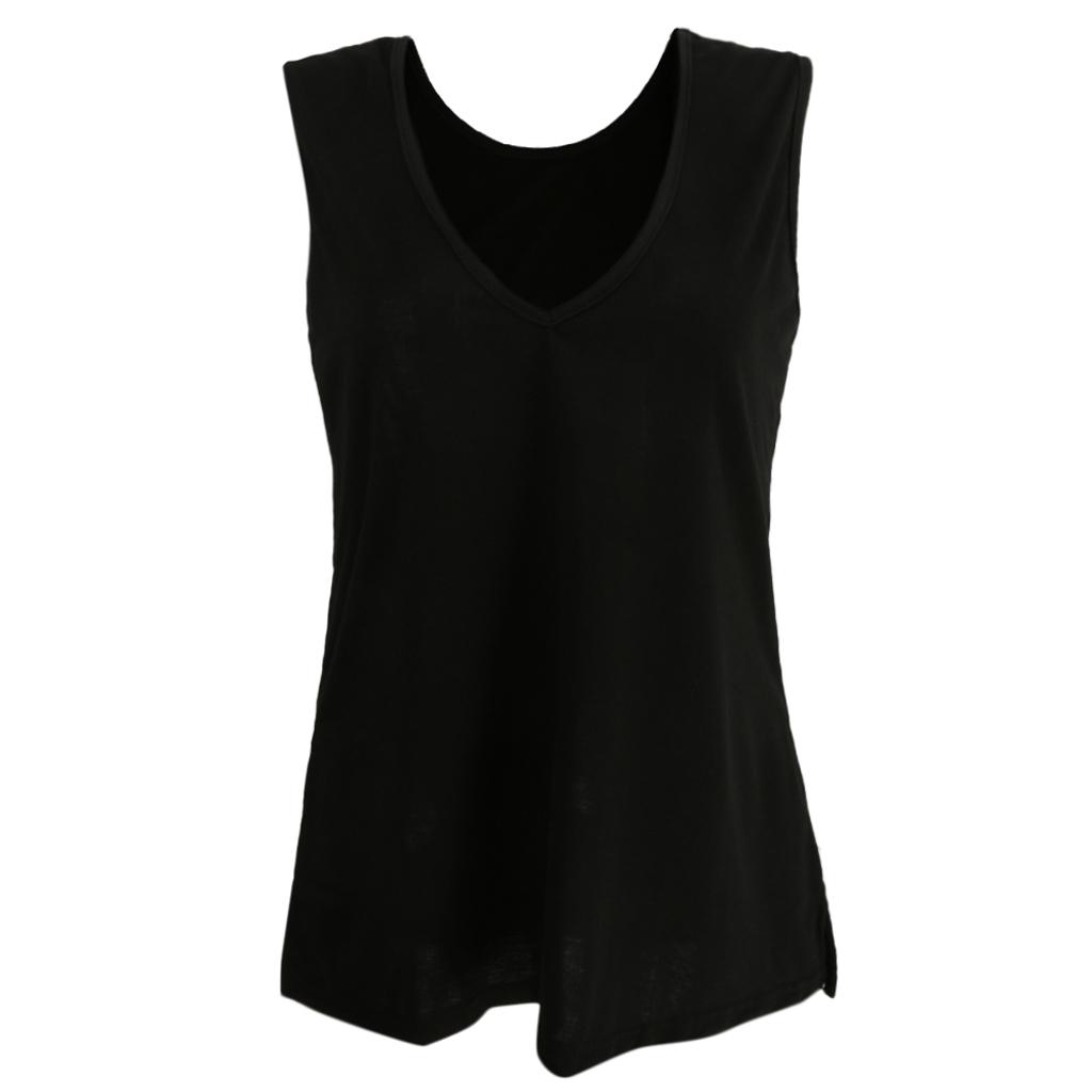 Women Sexy Sleeveless Backless Tops T-shirt Tee Black L