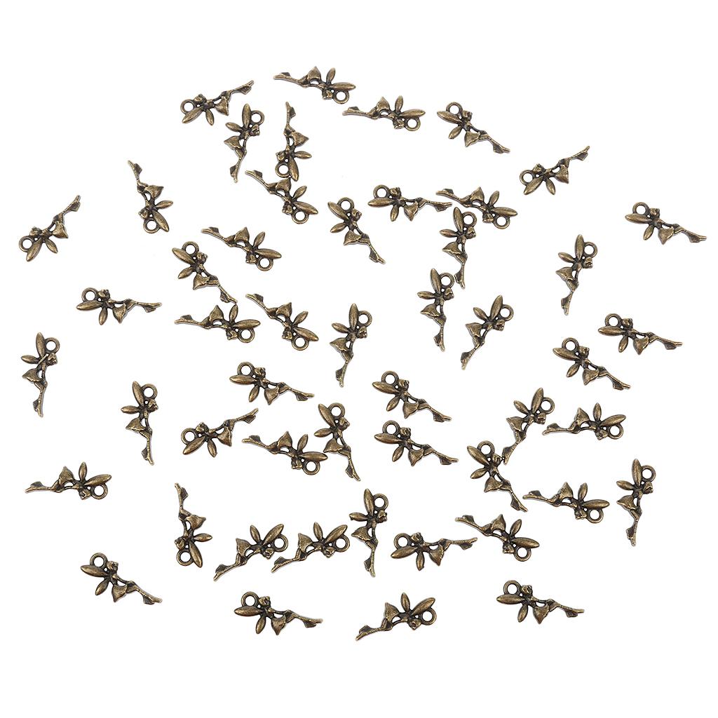 50pcs Angle Fairy Alloy Pendant Charms for Phone Hanging Bronze