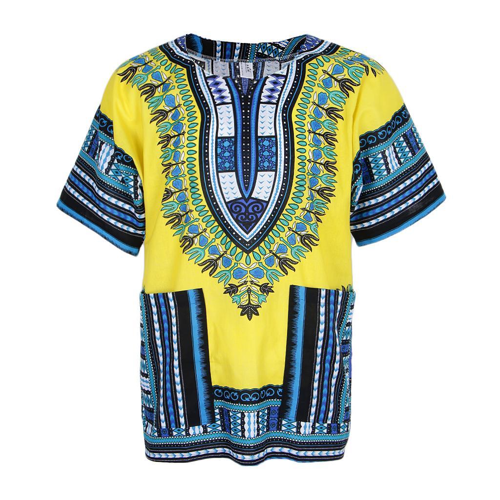 African Prints Dress Yellow Blue