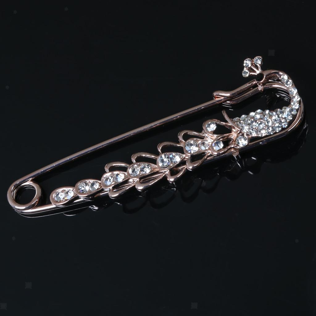 Rhinestone Safety Pin Brooch Scarf Coat Gown Pin Wedding Party Suit ...
