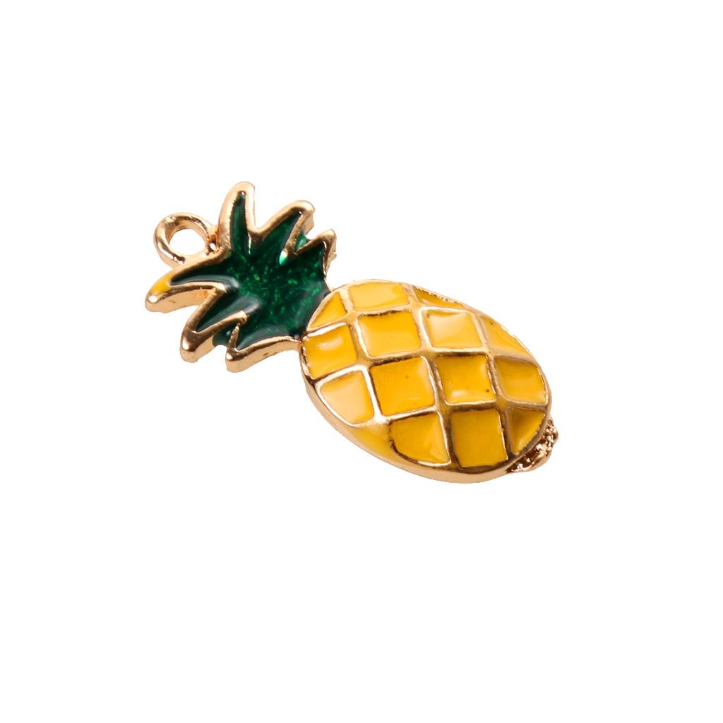 10Pcs Cute Pineapple Fruit Shape Charms Pendants Fit Bracelet DIY Jewelry 