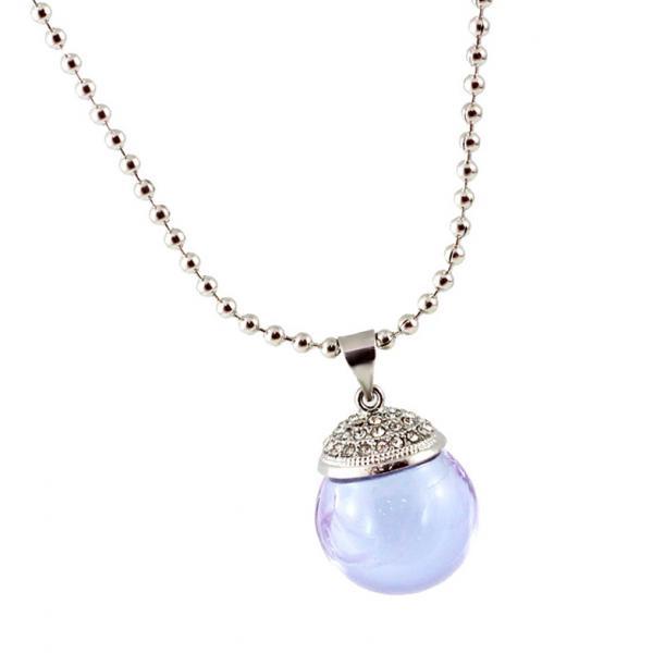 4xCrystal Essential Oil Bottle Diffuser Perfume Pendant Necklace Light Purple