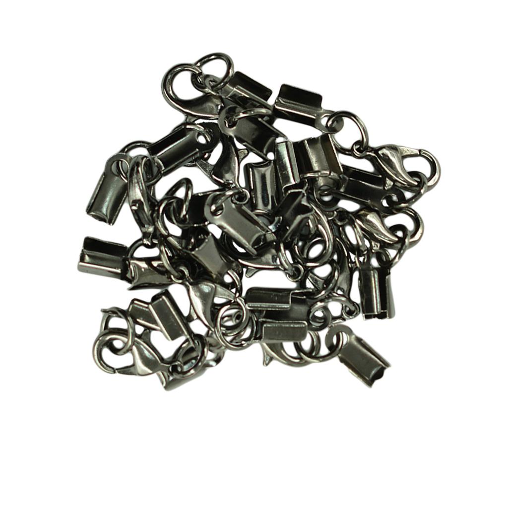 12 Sets Fold Over Crimp Cord Ends Ribbon Crimp Ends Crimp