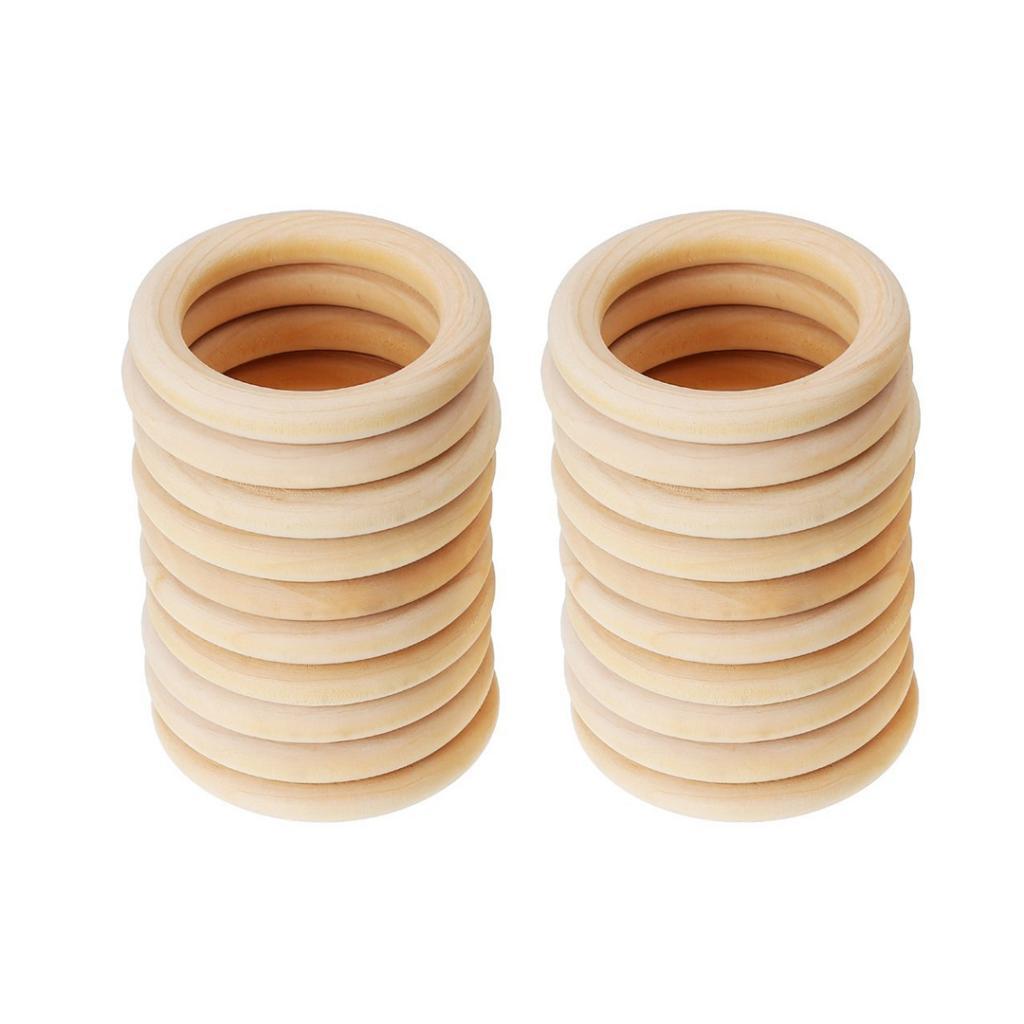 20pcs Handmade Wooden Natural Baby Teething Ring Chewie Teether Toy