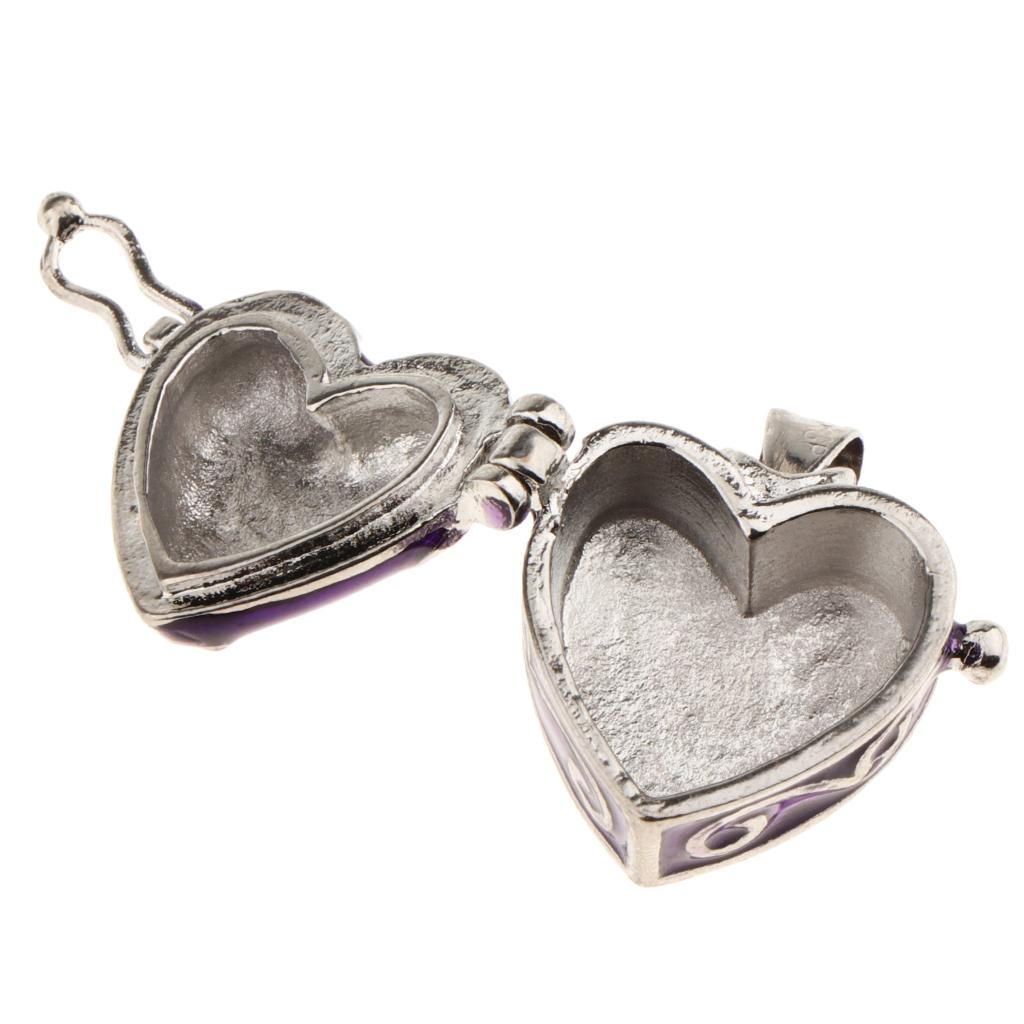 3 Piece Heart Enamel Openable Cremation Keepsake Urn Pendant Fit Necklace
