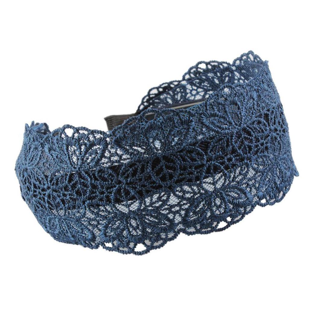 Fashion Wide Lace Headband Hair Band with Teeth for Women Girls Hair